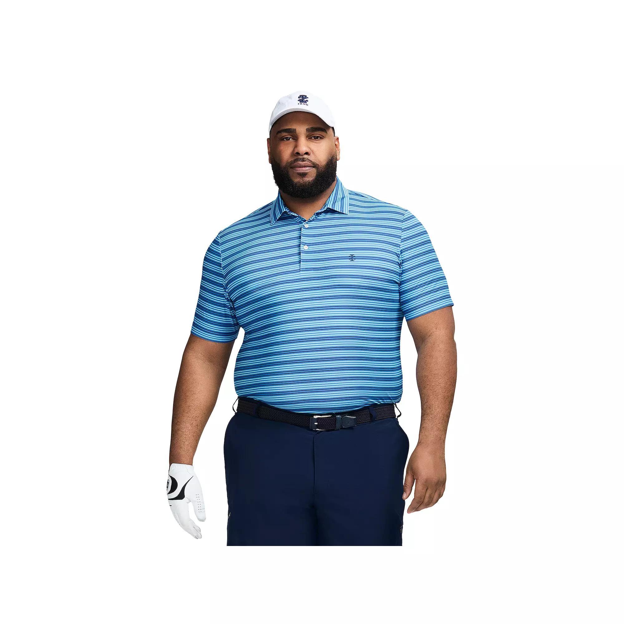 Big & Tall IZOD Swingflex Elite Golf Short Sleeve Polo Shirt, Men's, Size: XL Tall, Regatta Stripe Product Image
