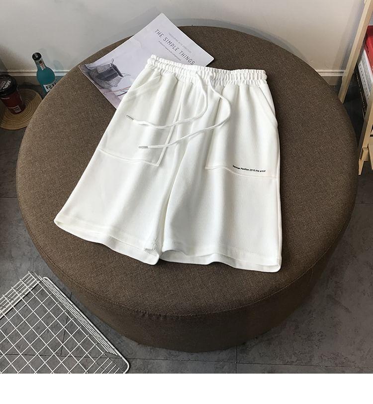Drawstring Waist Plain Shorts Product Image