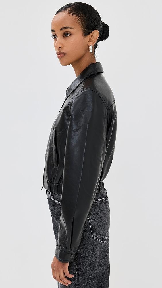 AGOLDE Essie Recycled Leather Cropped Jacket | Shopbop Product Image