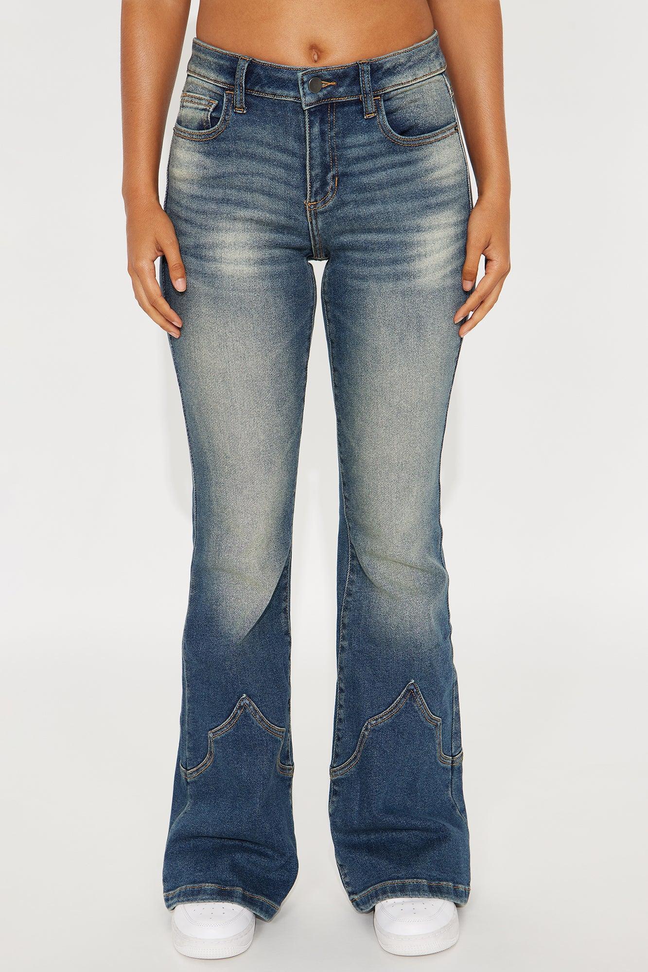 Western Low Rise Flare Jeans - Vintage Wash Product Image