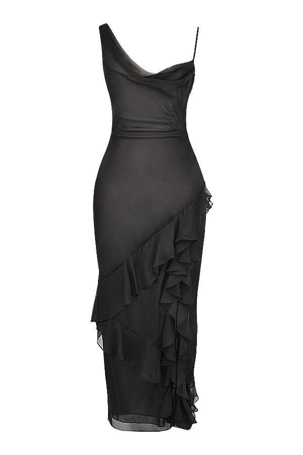 Malila  black ruffle maxi dress - sale Product Image