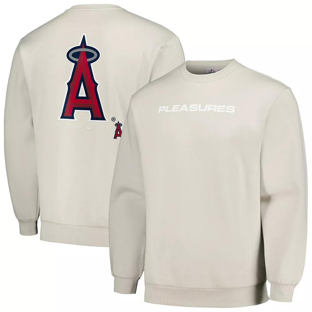 Men's PLEASURES Gray Los Angeles Angels Ballpark Pullover Sweatshirt, Size: Medium, Grey Product Image