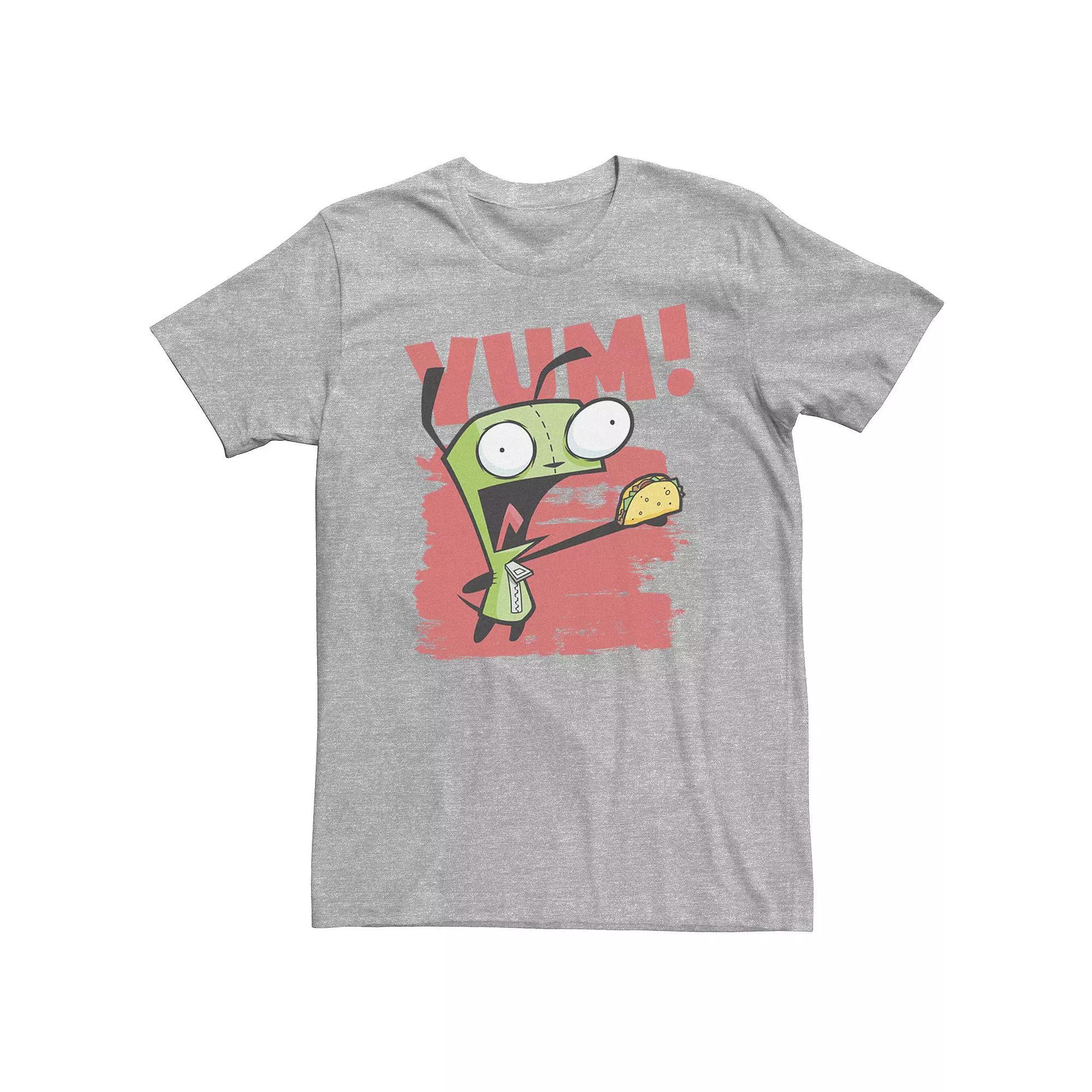 Big & Tall Nickelodeon Invader Zim Gir Screaming Yum! Taco Portrait Tee, Men's, Size: 3XL, Athletic Grey Product Image