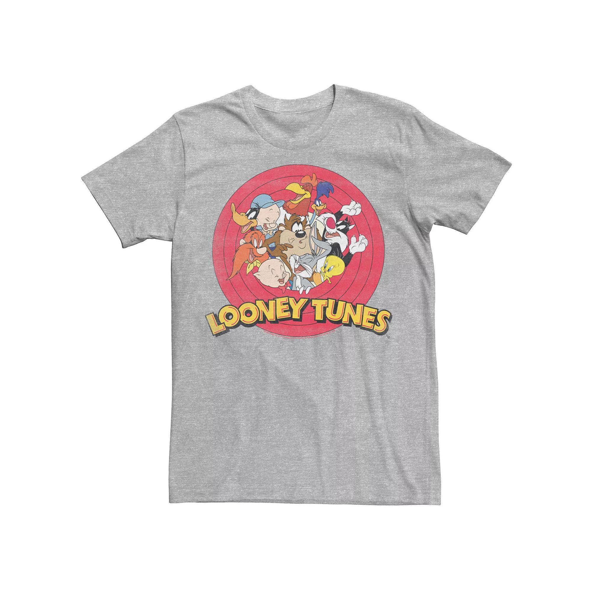 Men's Looney Tunes Classic Circle Lineup Group Shot Tee, Size: Medium, Athletic Grey Product Image