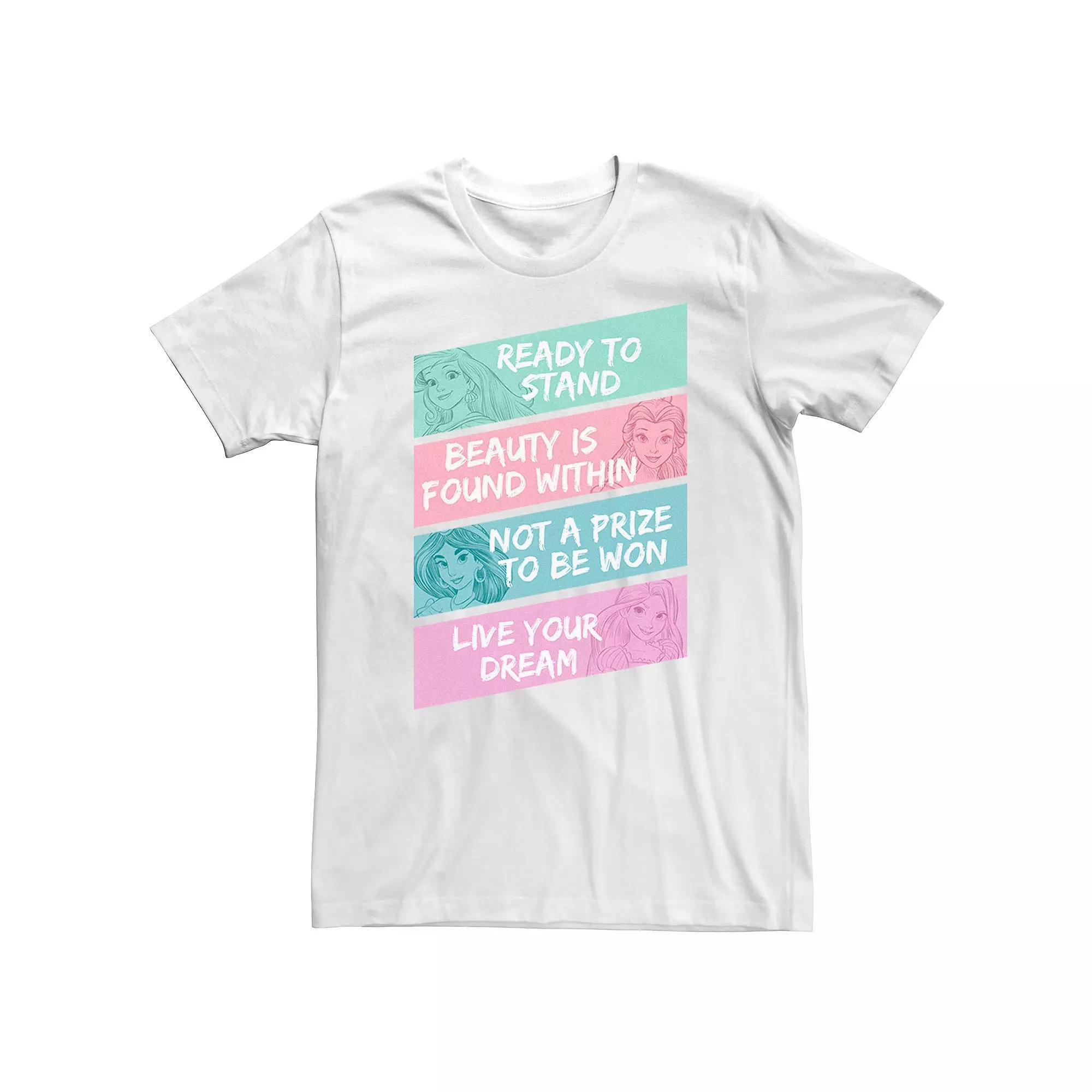 Disney Princess Men's Inspirational Panels Graphic Tee, Size: Large, White Product Image