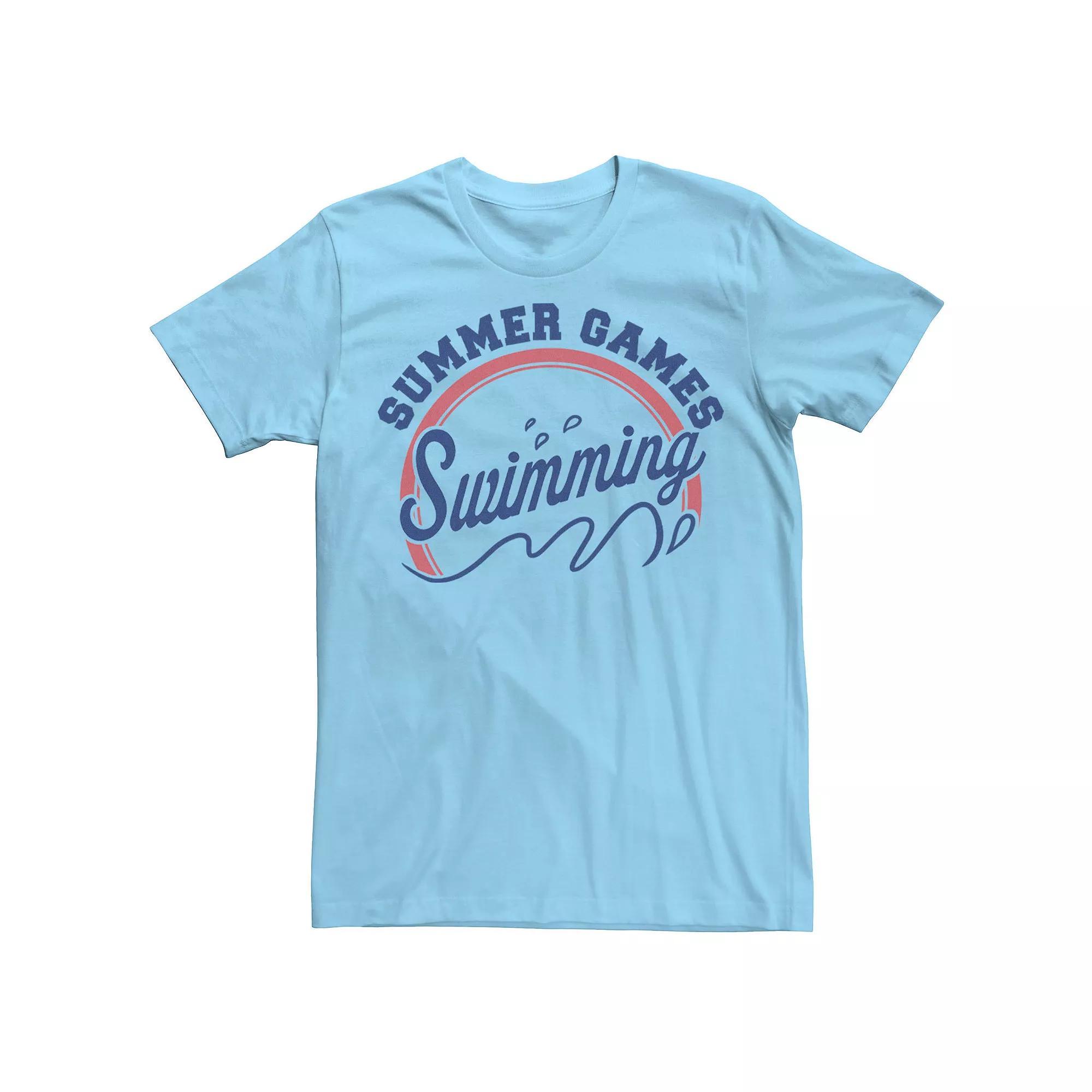 Men's Summer Games Swimming Tee, Size: Large, Light Blue Product Image