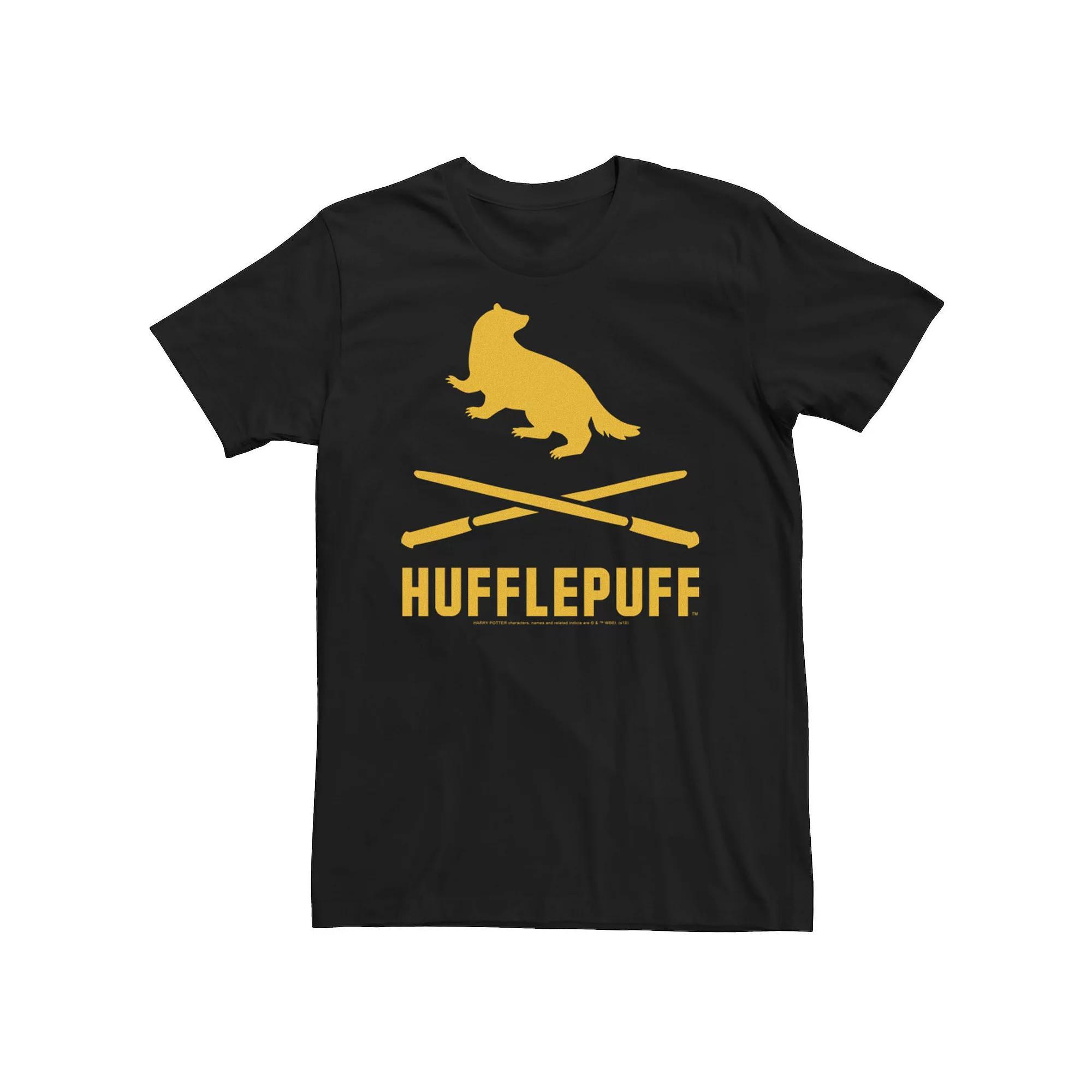 Men's Harry Potter Hufflepuff Crossed Wands Logo Tee, Size: Medium, Natural Product Image