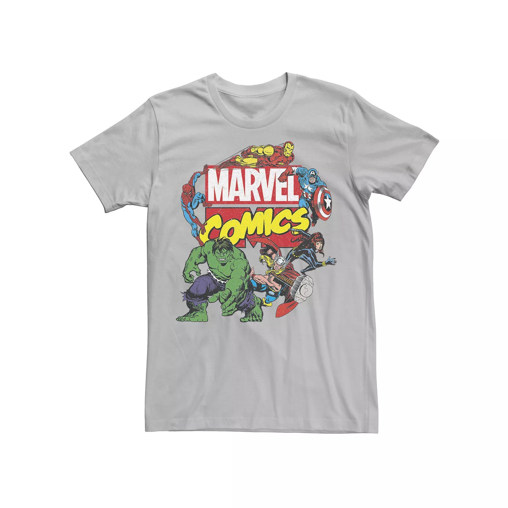 Men's Marvel Comics Avengers Around Logo Graphic Tee, Size: Medium, Silver Product Image