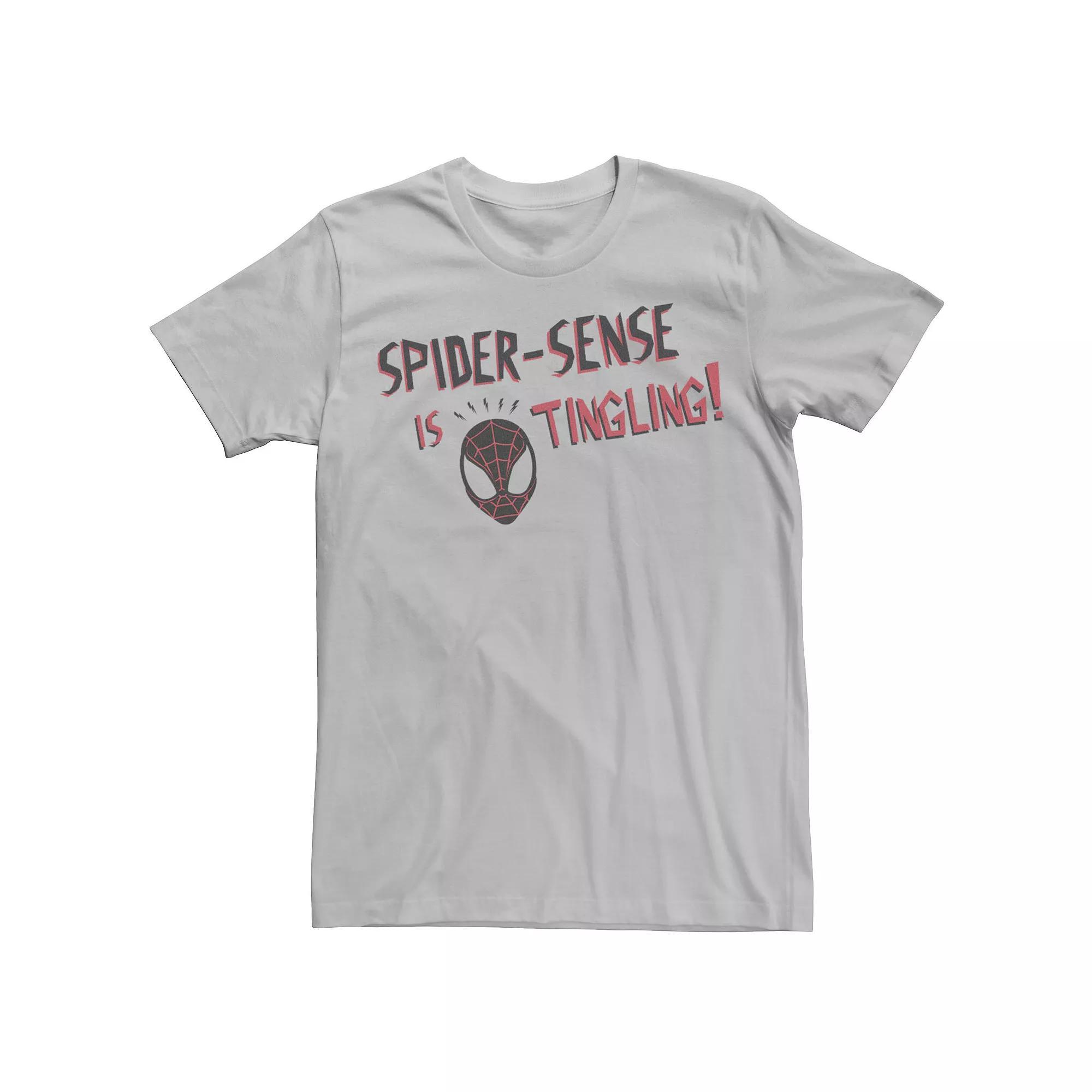 Men's Marvel Spider-Man Spider Sense Is Tingling Tee, Size: 3XL, Silver Product Image