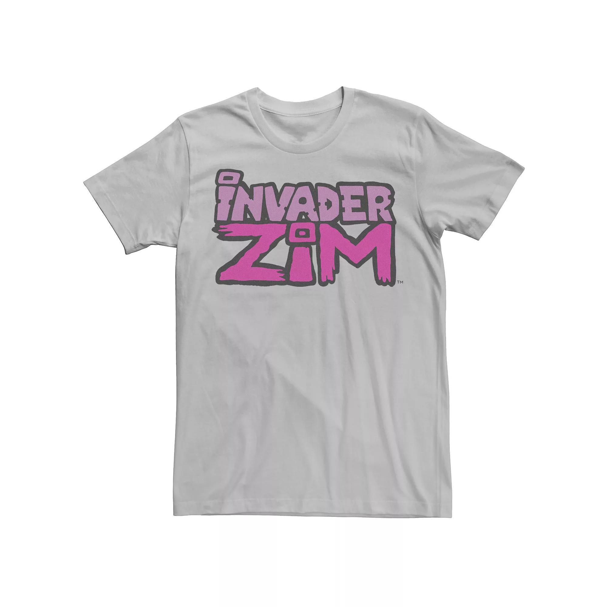 Men's Invader Zim Pink Hue Logo Tee, Size: Medium, Silver Product Image