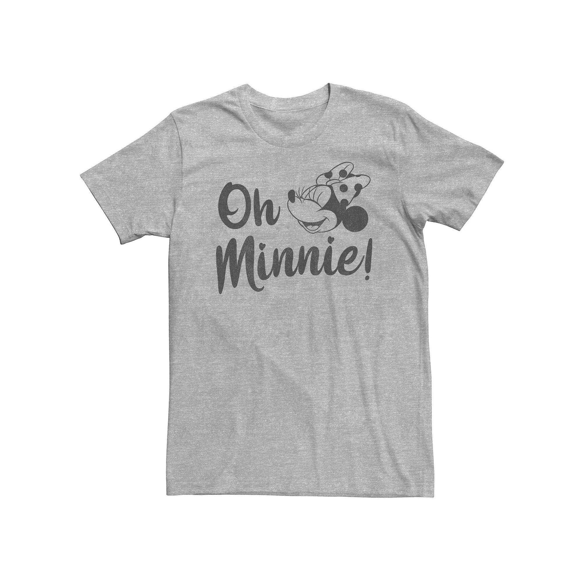 Big & Tall Disney Mickey Mouse And Friends "Oh Minnie" Simple Text Tee, Men's, Size: 4XLT, Athletic Grey Product Image