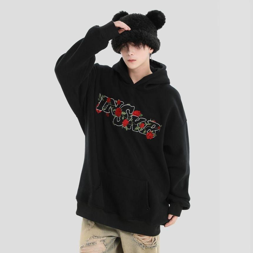 Couple Matching Lettering Loose Fit Hoodie Product Image