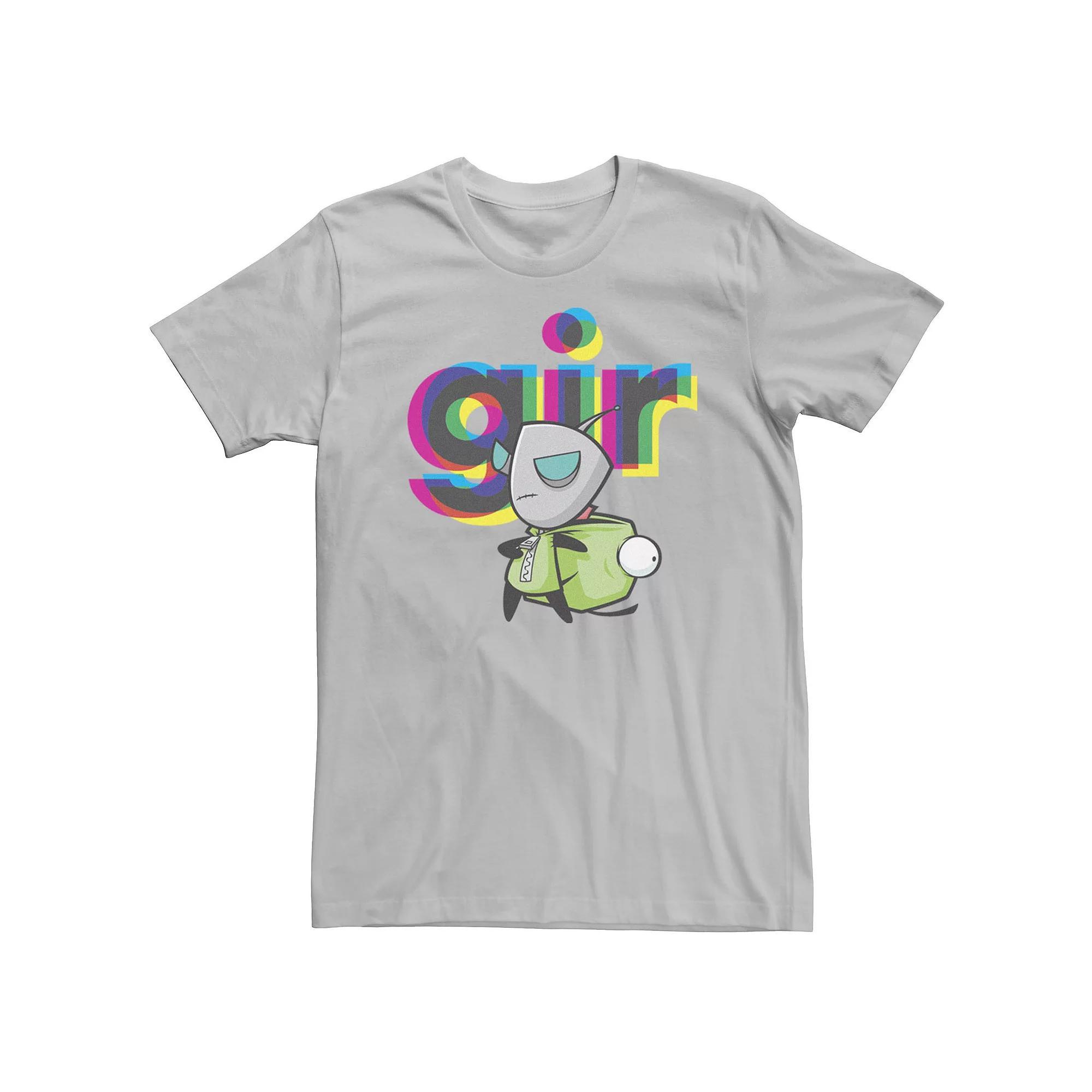 Men's Invader Zim Gir Costume Neon Over Lay Tee, Size: 3XL, Silver Product Image