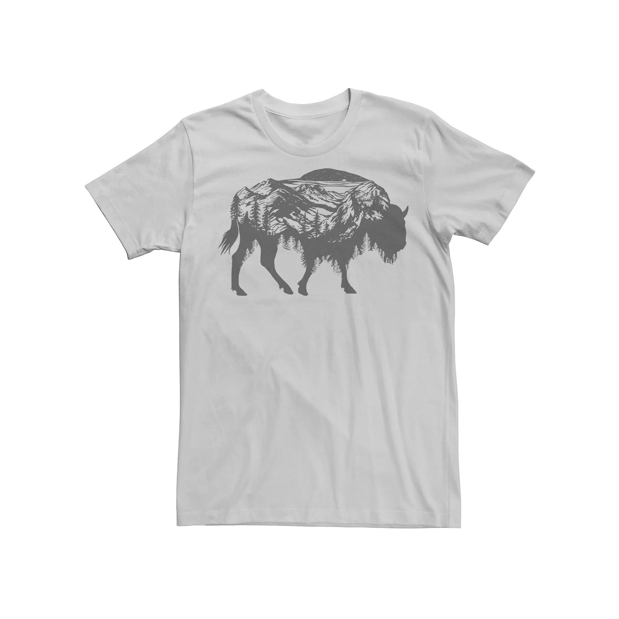 Men's Buffalo Adventure Fill Graphic Tee, Size: XL, Silver Product Image
