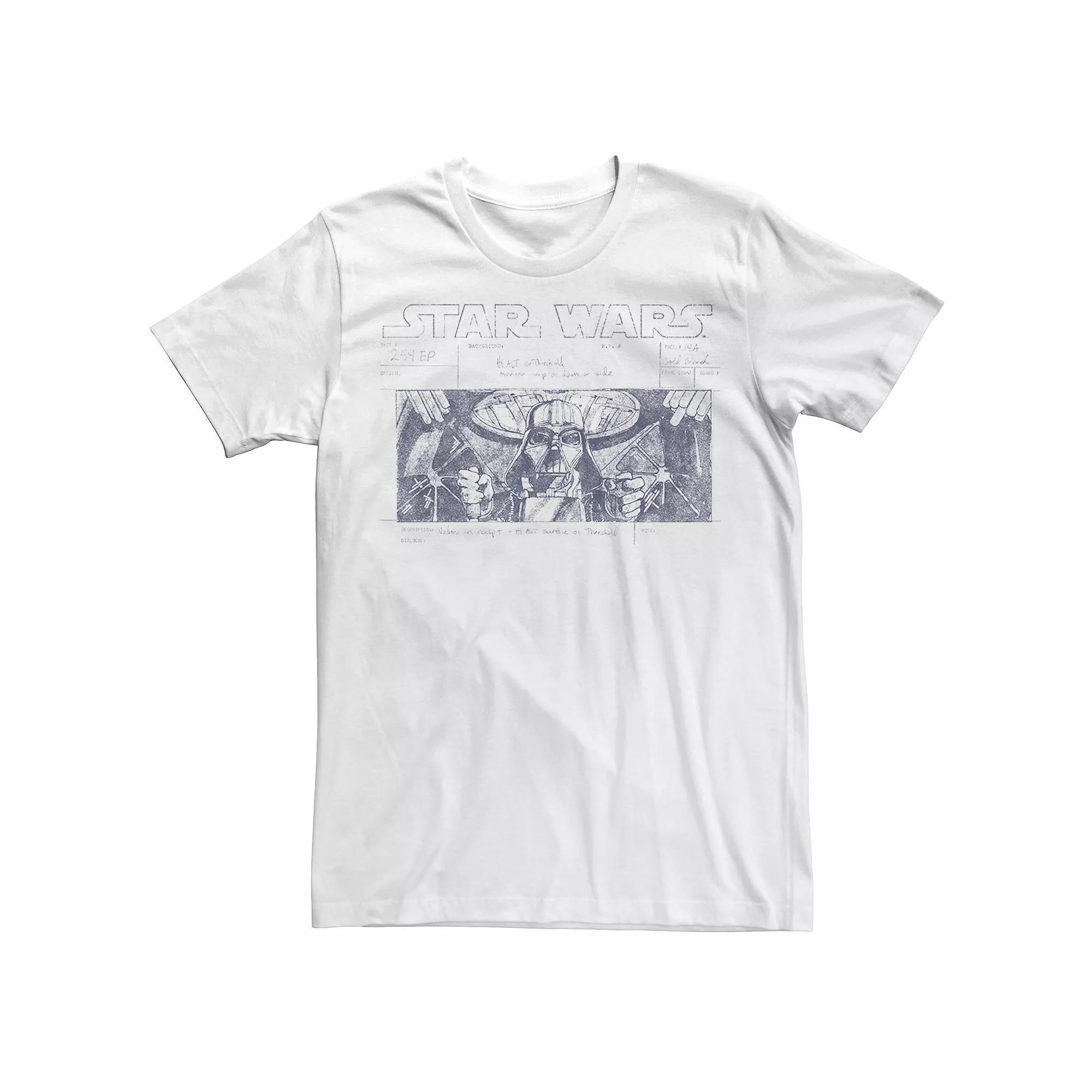 Men's Star Wars Darth Vader Ship Sketch Poster Tee, Size: 3XL, White Product Image