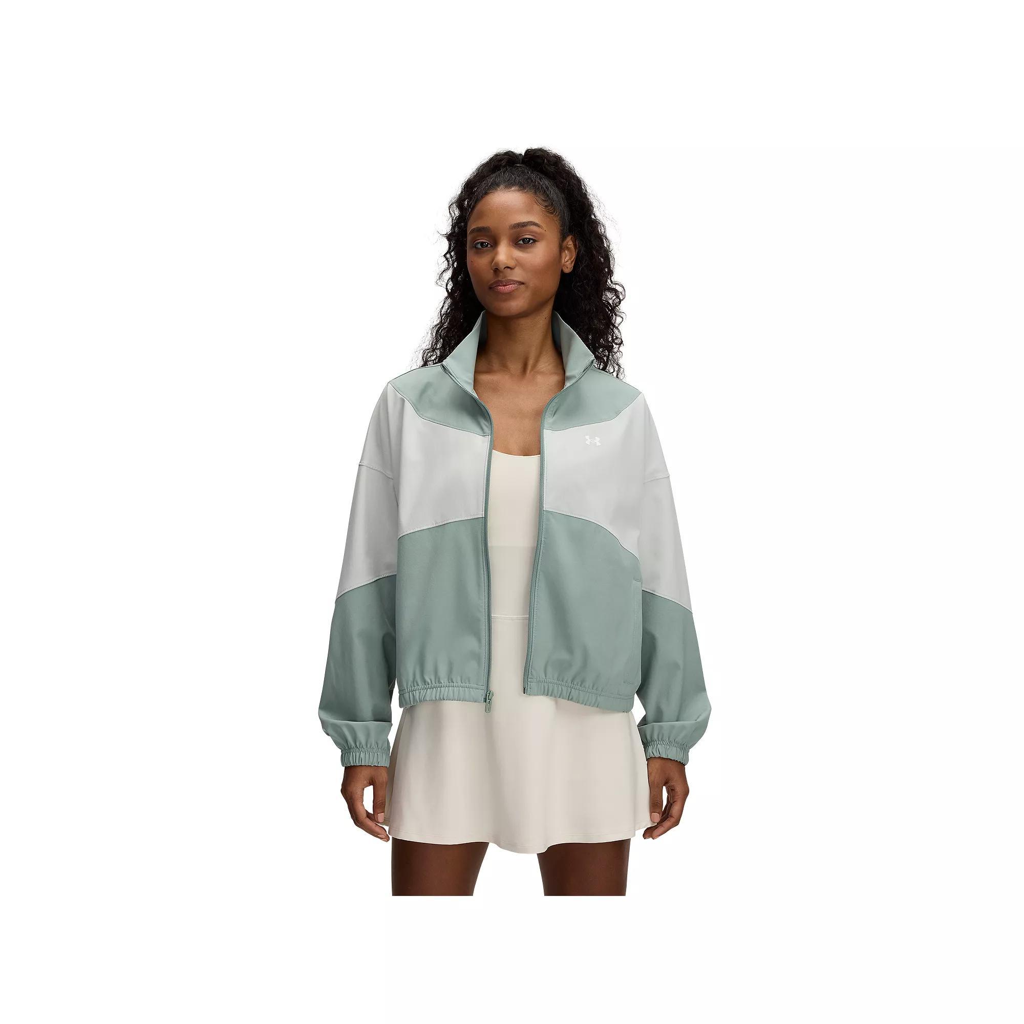 Women's Under Armour Rival Woven Jacket, Size: XXL, Multi Kelly Green Product Image