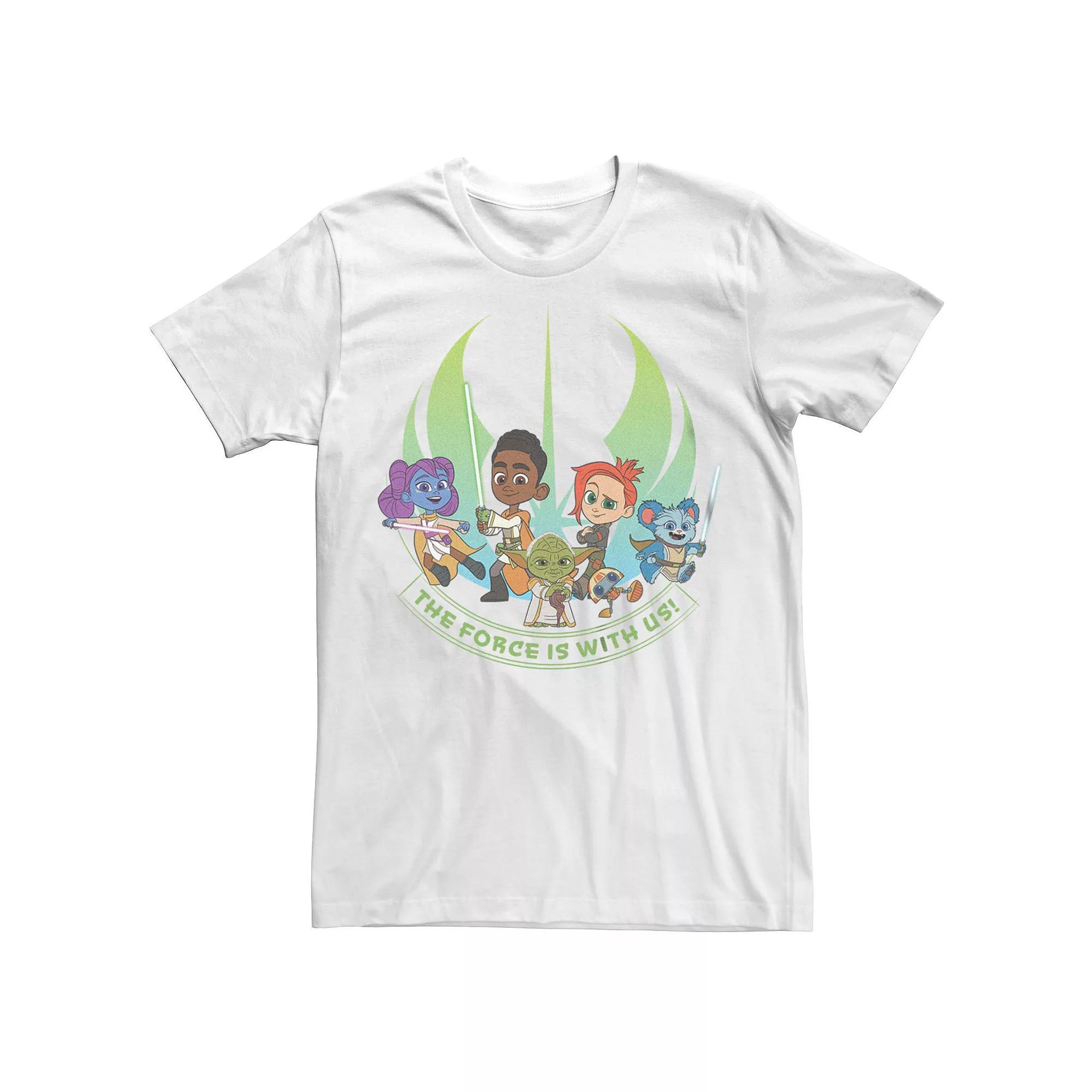 Big & Tall Star Wars: Young Jedi Adventures The Force is With Us Characters Graphic Tee, Men's, Size: 5XL, White Product Image