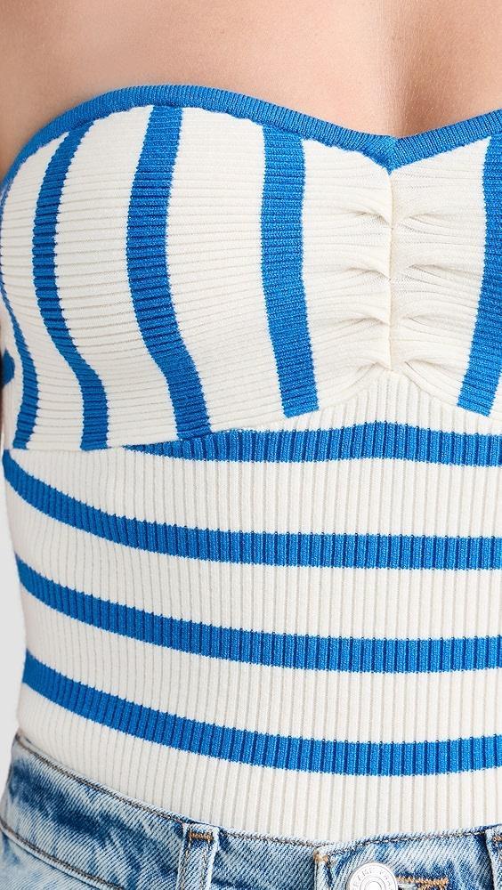 Favorite Daughter Twisted Knitted Bustier Top | Shopbop Product Image