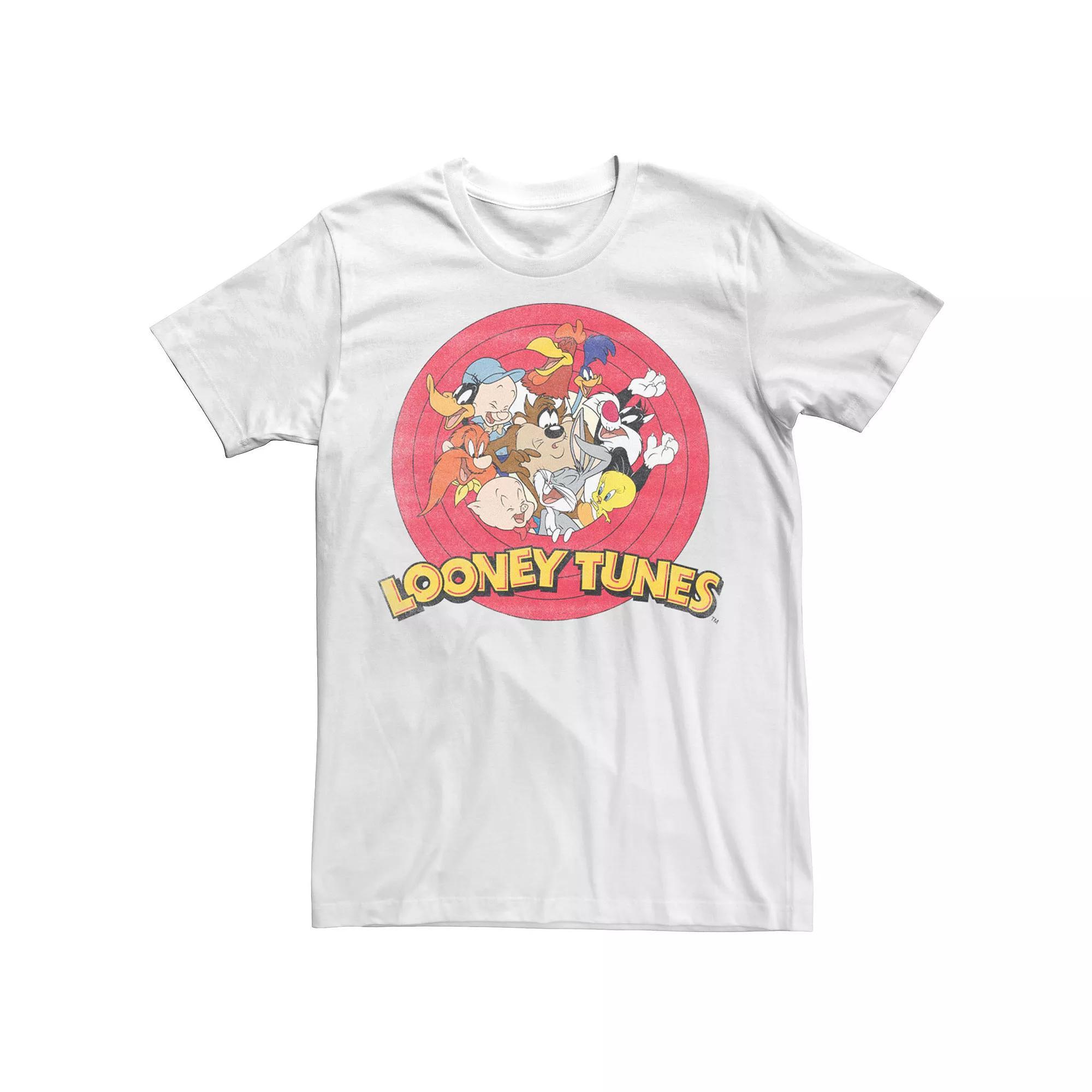 Men's Looney Tunes Classic Circle Lineup Group Shot Tee, Size: Medium, Athletic Grey Product Image