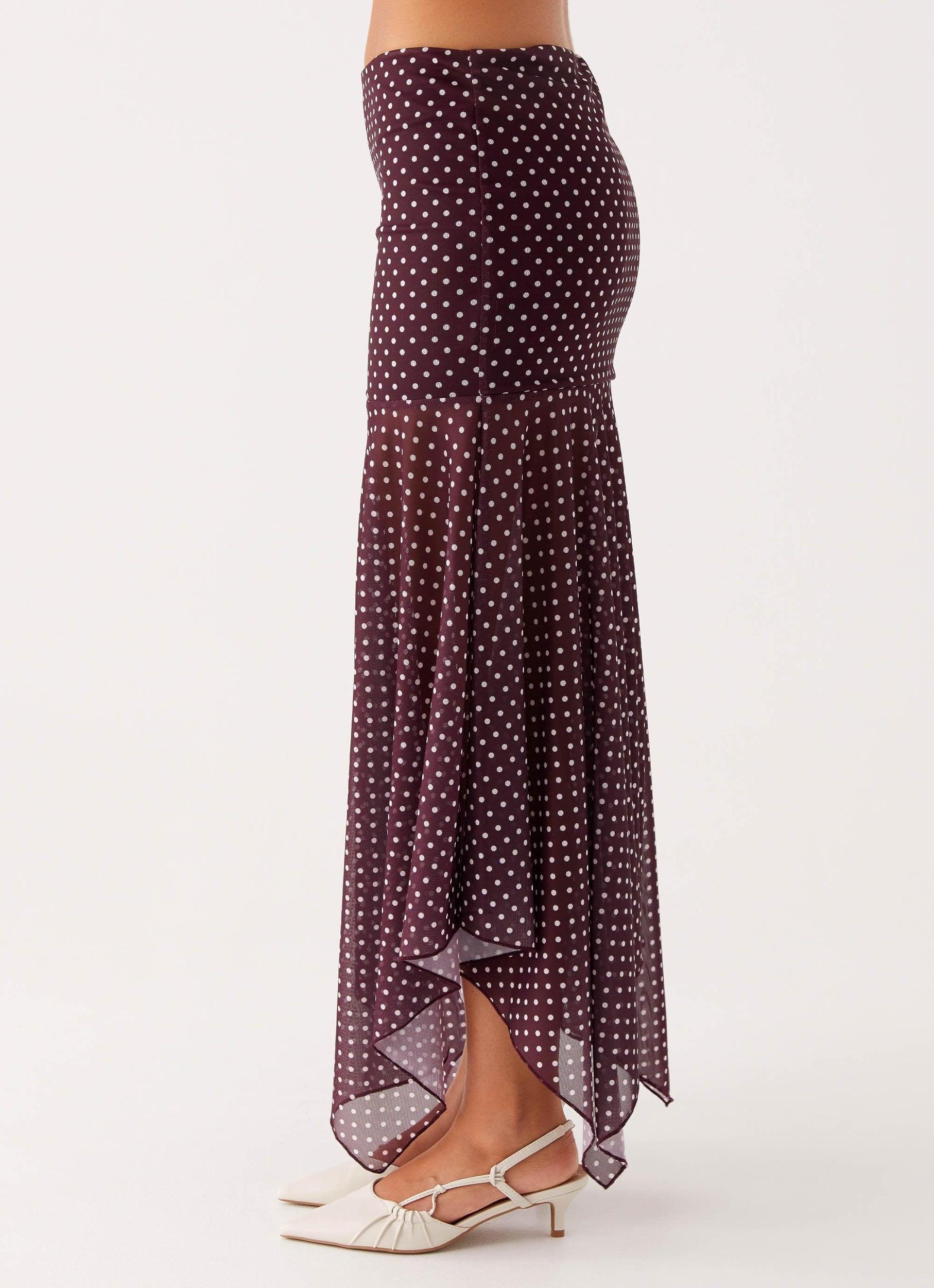 Buffy Maxi Skirt - Burgundy Product Image
