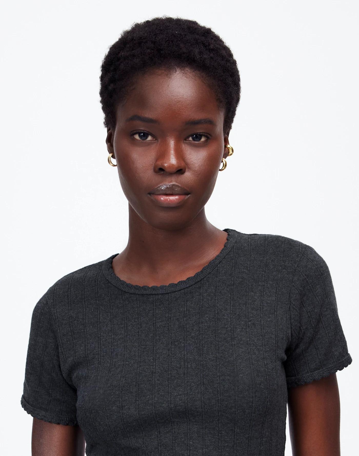 LESET Pointelle Slim-Fit Tee Product Image