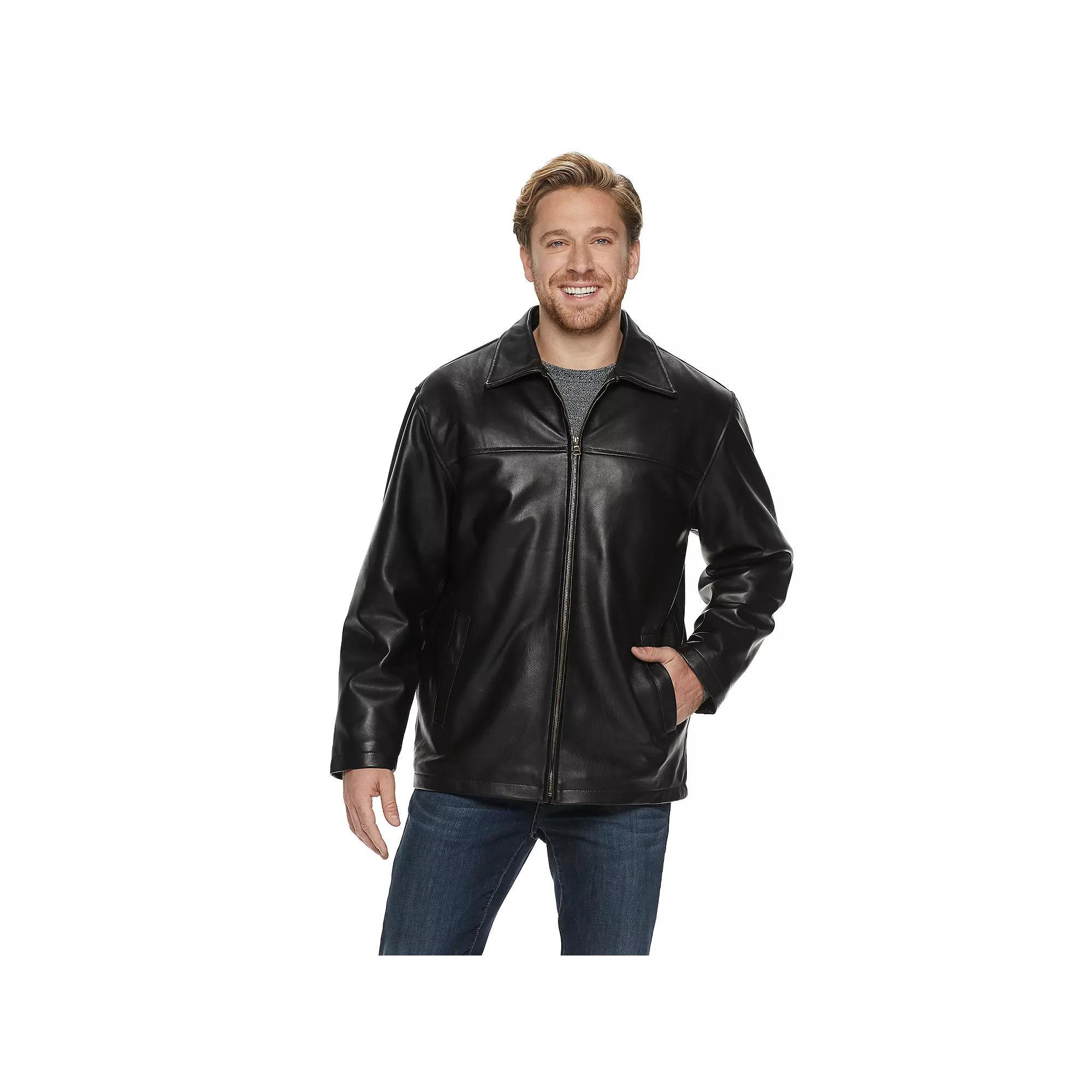 Men's Vintage Leather Lambskin Jacket, Size: Small, Black Product Image
