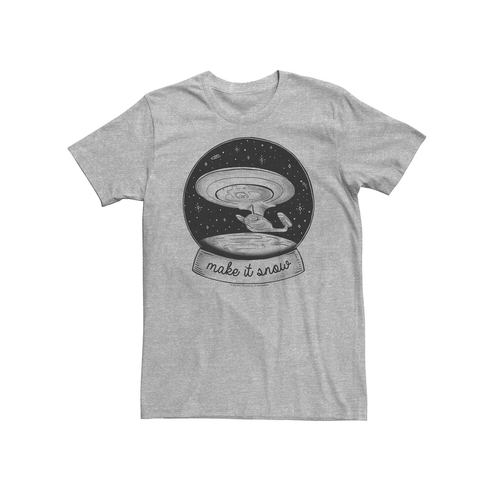 Big & Tall Star Trek: The Next Generation Enterprise Snow Globe Tee, Men's, Size: 4XLT, Athletic Grey Product Image