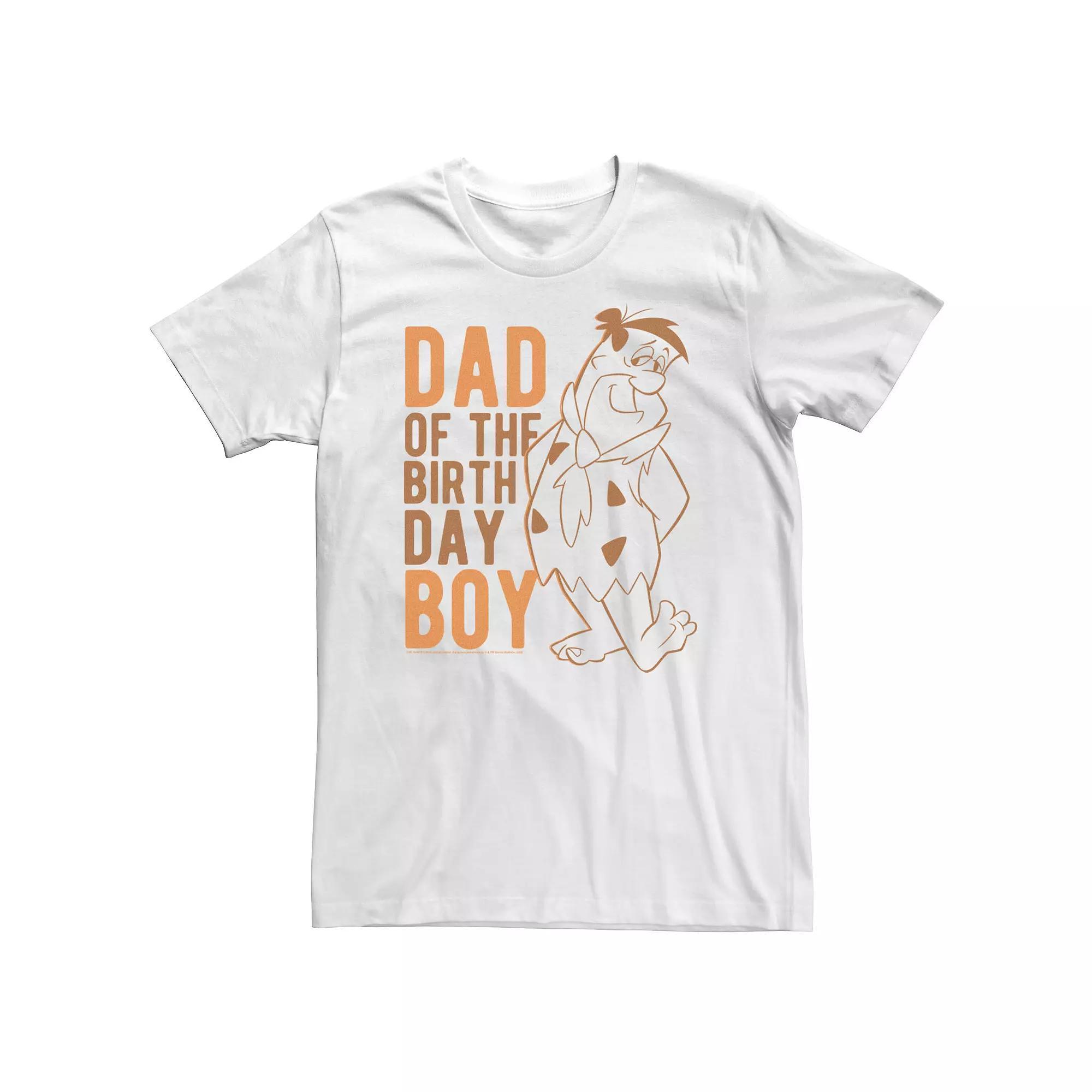 Big & Tall The Flintstones Fred Flintstone Dad Of The Birthday Boy Tee, Mens Product Image