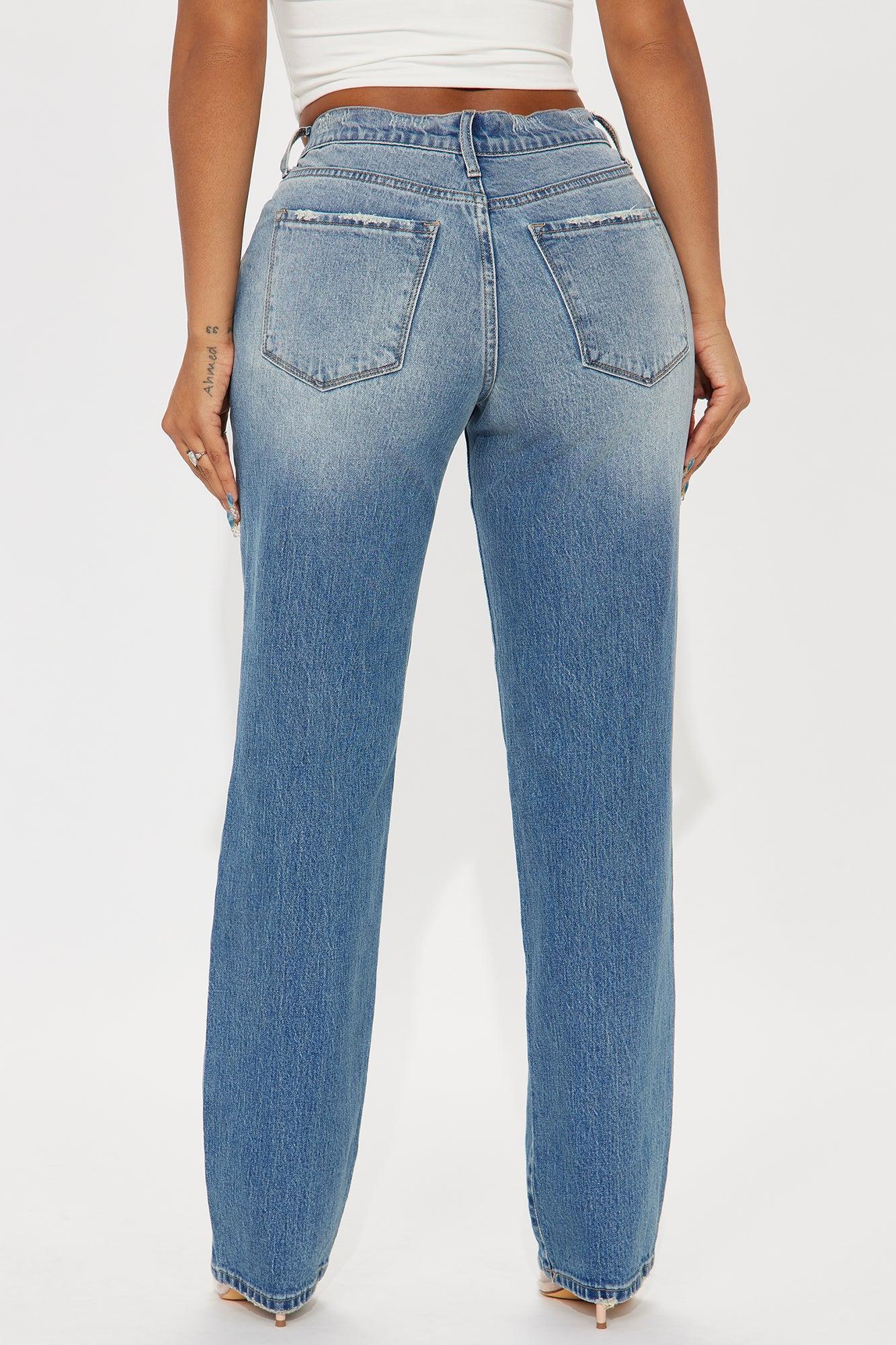 Avalon Stretch Ripped Straight Leg Jeans - Vintage Wash Product Image