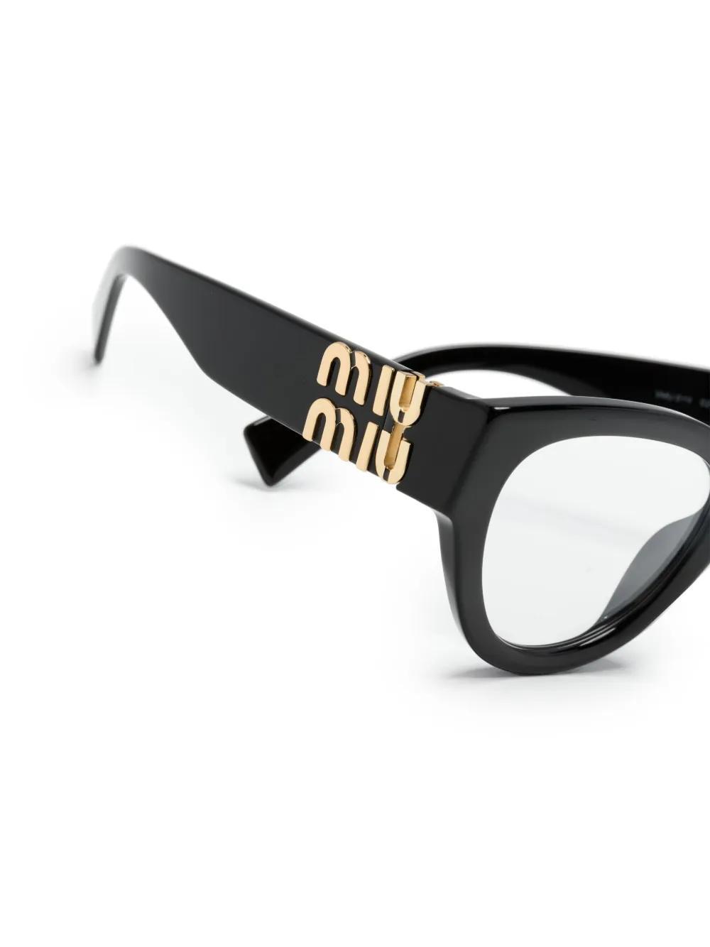 logo-plaque round-frame glasses Product Image