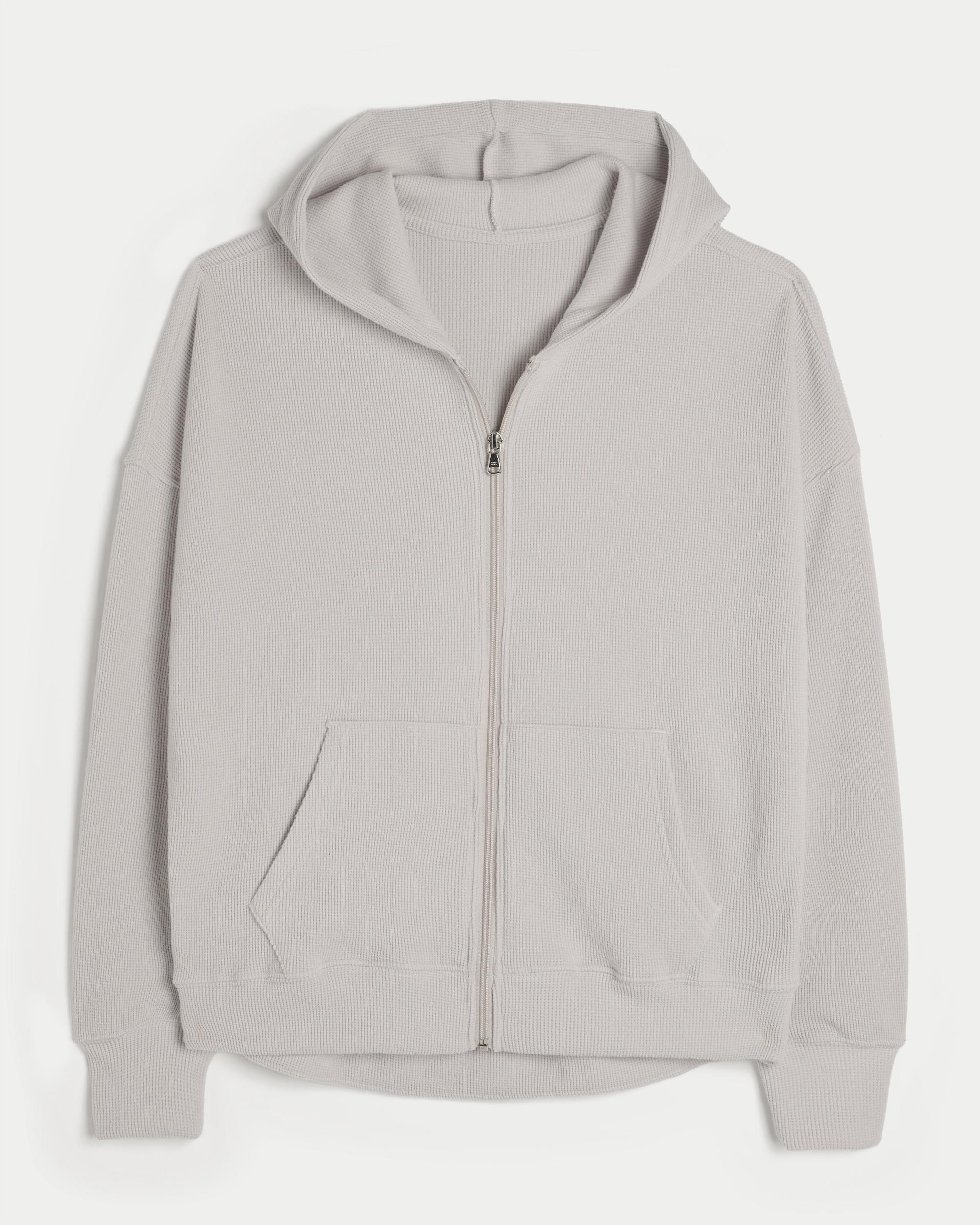 Gilly Hicks Oversized Waffle Zip-Up Hoodie Product Image