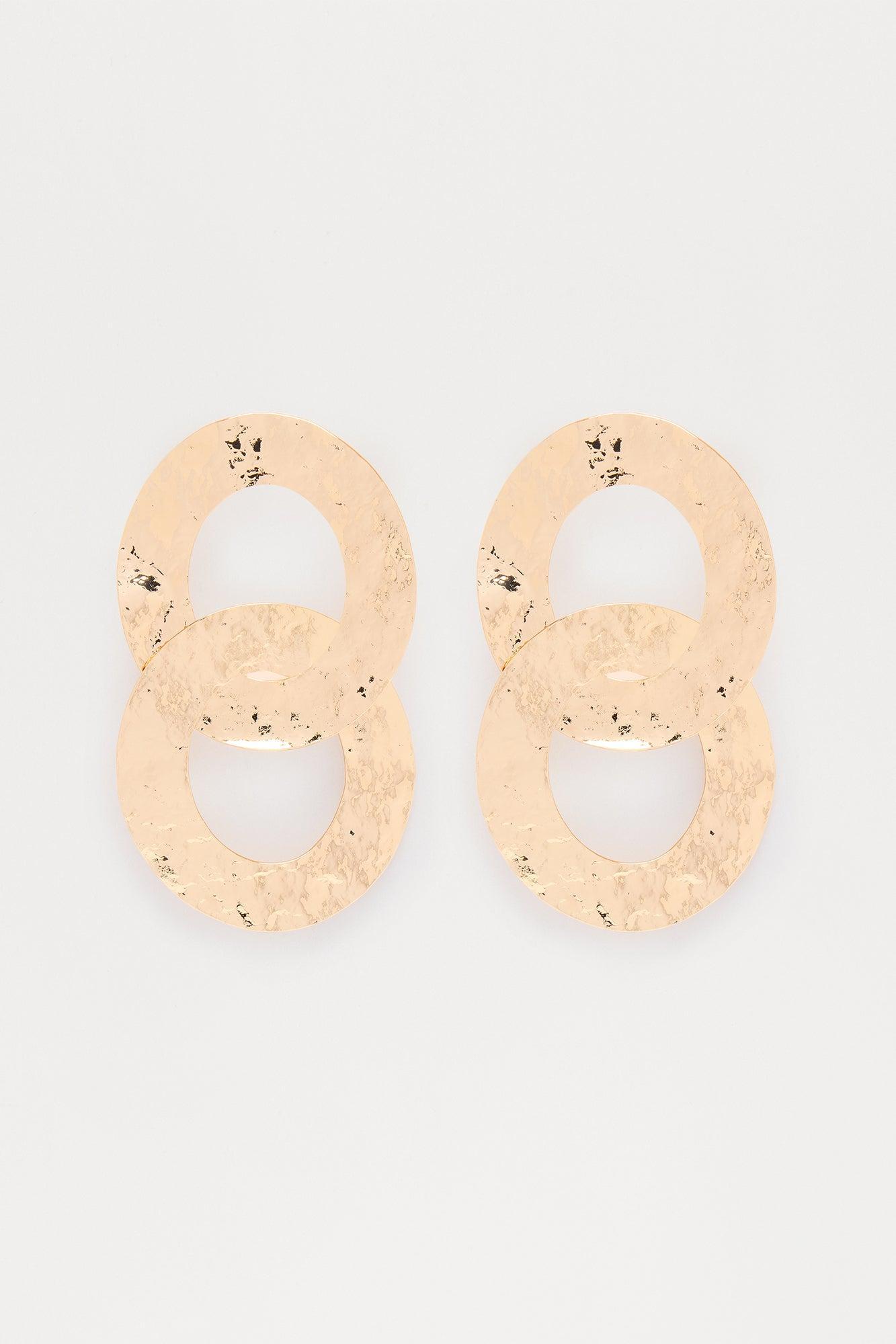 Sydney Textured Drop Earrings - Gold Female Product Image