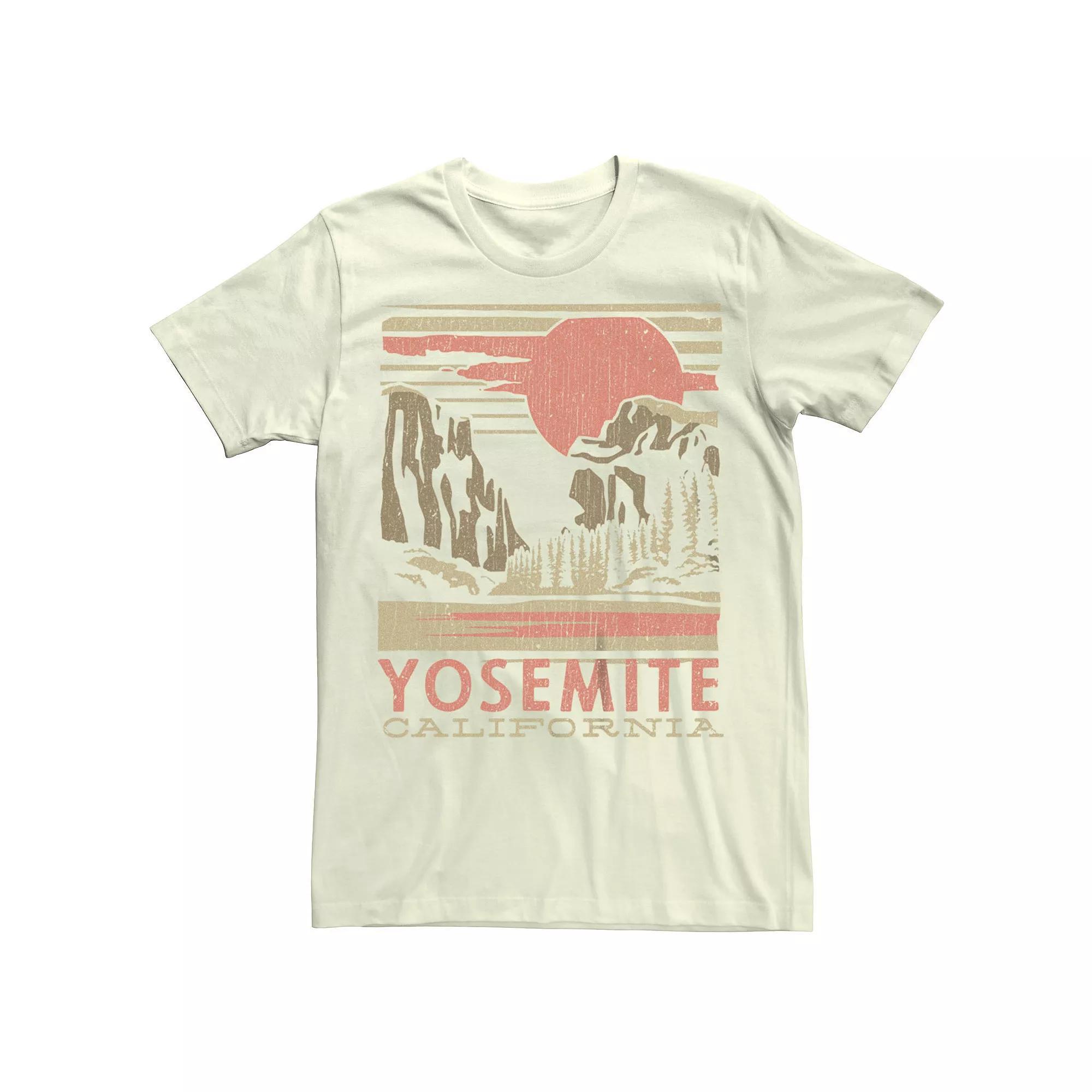 Men's Yosemite California Forest Landscape Box Graphic Tee, Size: Large, Natural Product Image