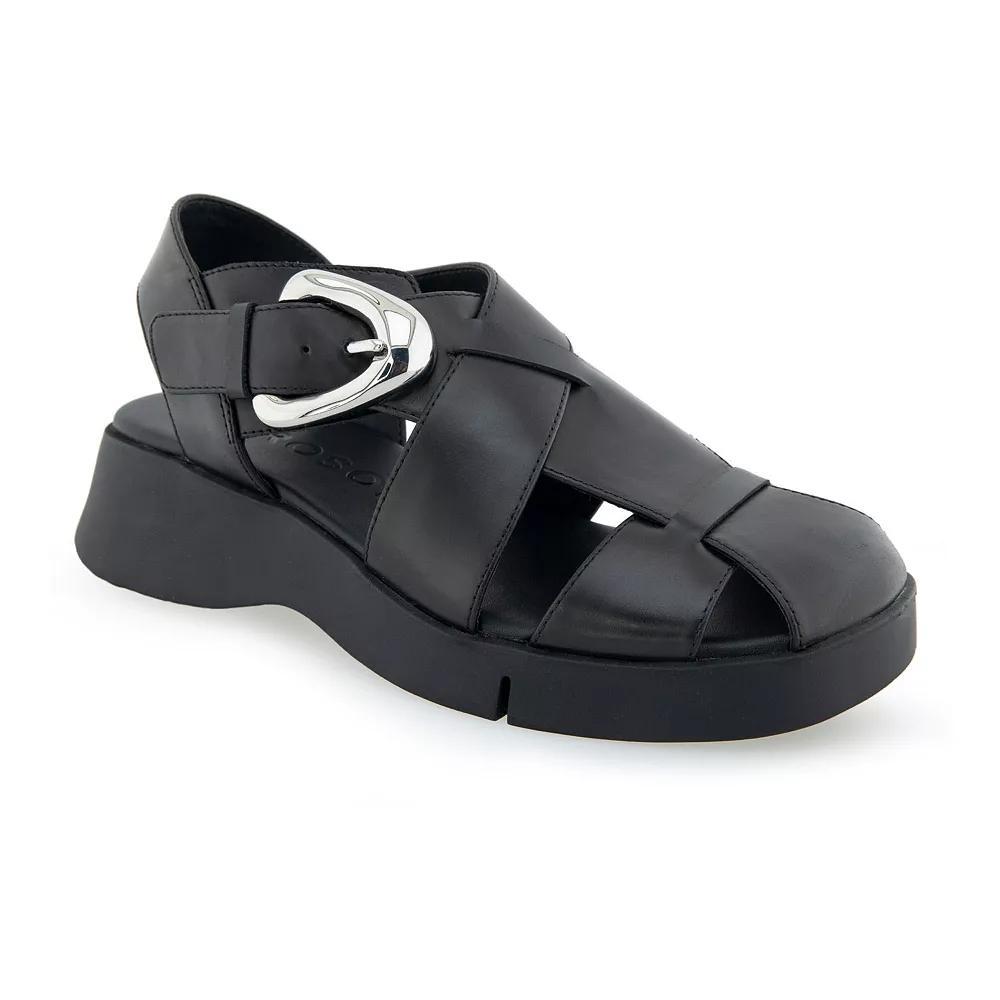 Aerosoles Fabian Women's Leather Fisherman Sandals, Size: 8, Black Leather Product Image