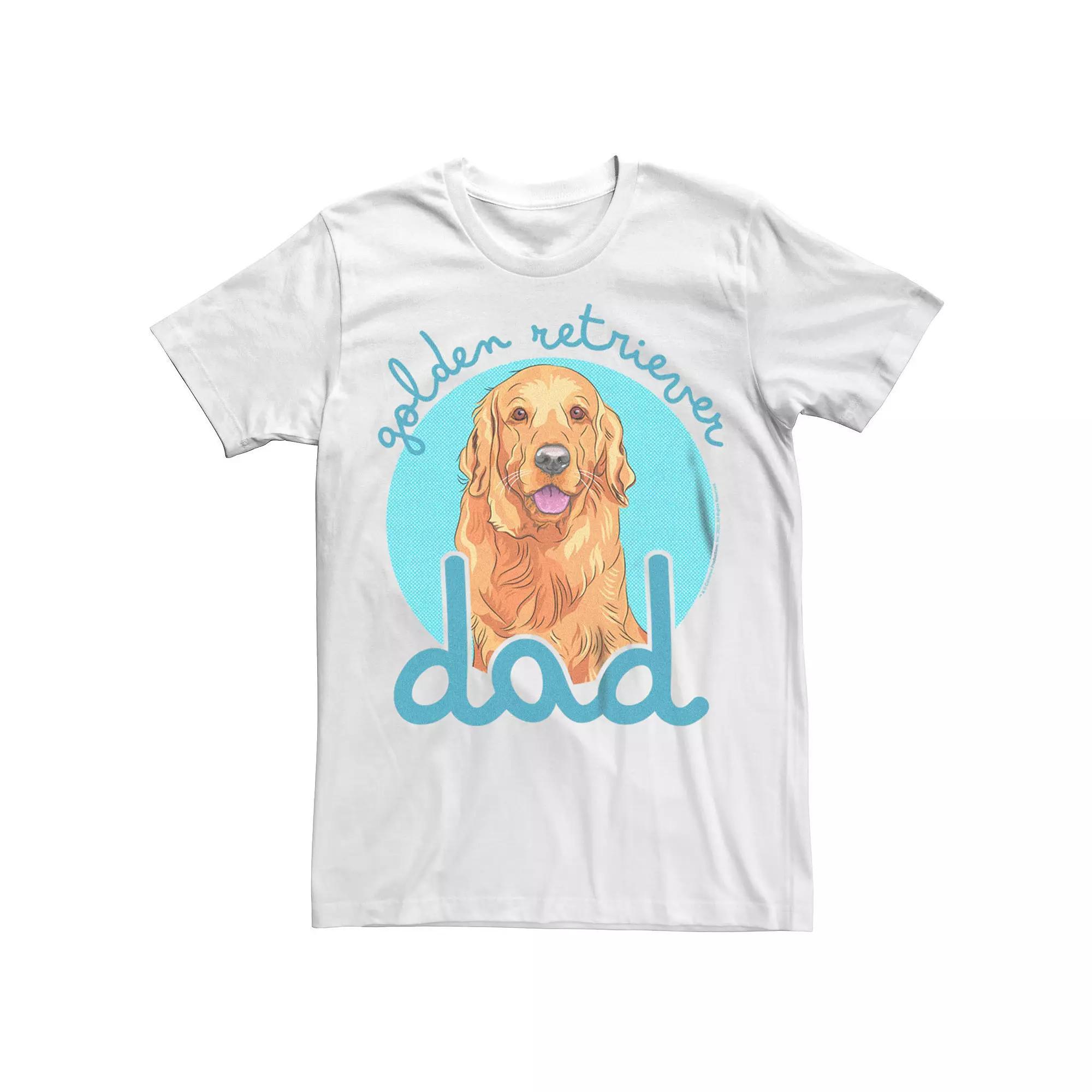 Men's Golden Retriever Dad Dog Lover Graphic Tee, Size: Small, White Product Image