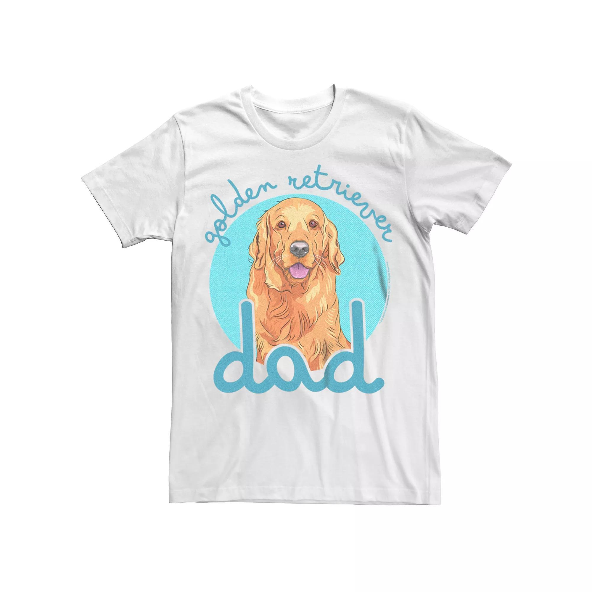 Men's Golden Retriever Dad Dog Lover Graphic Tee, Size: Small, White Product Image