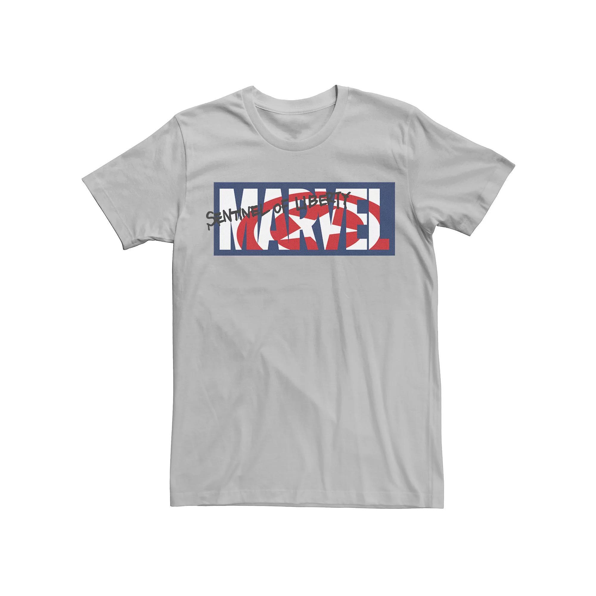 Men's Marvel Captain America Shield Sentinal Of Liberty Logo Graphic Tee, Size: Small, Silver Product Image