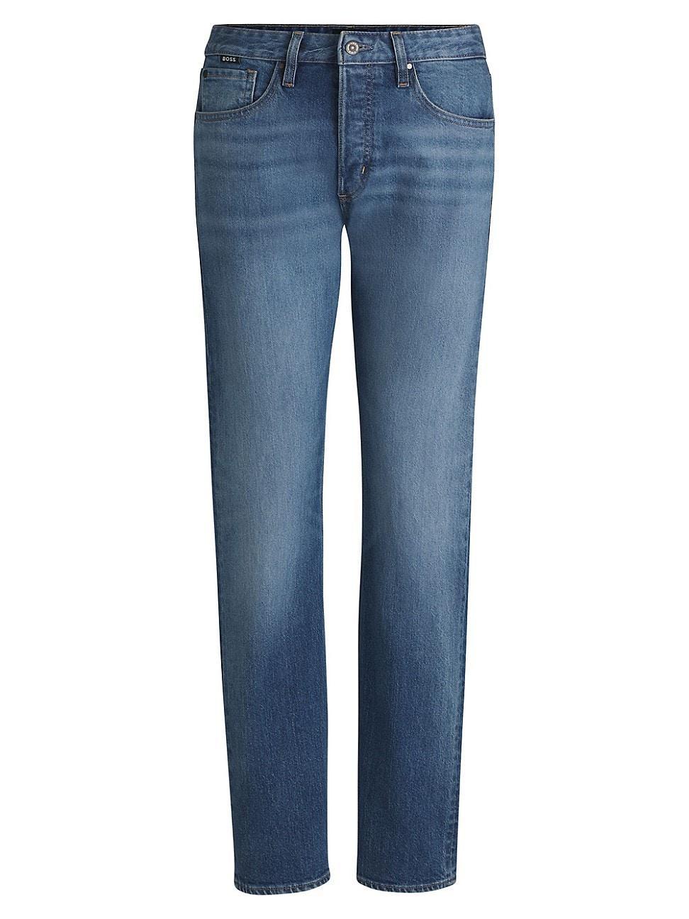 Womens Straight-Fit Jeans in Faded Denim Product Image