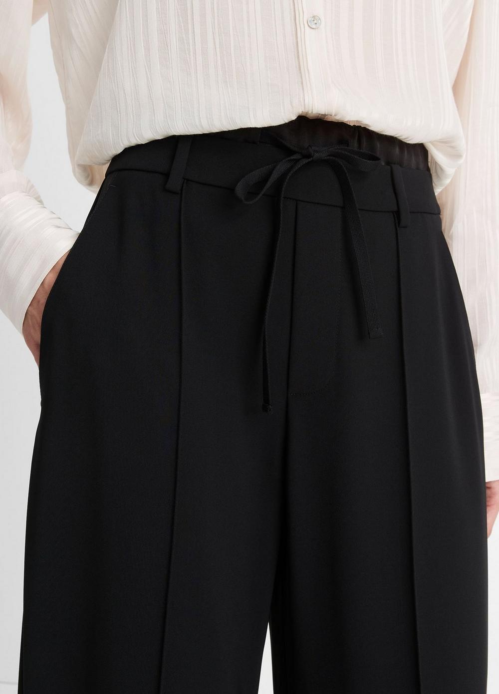 Womens Double-Waistband Drawstring Pant, Black, Size 10 Vince Product Image