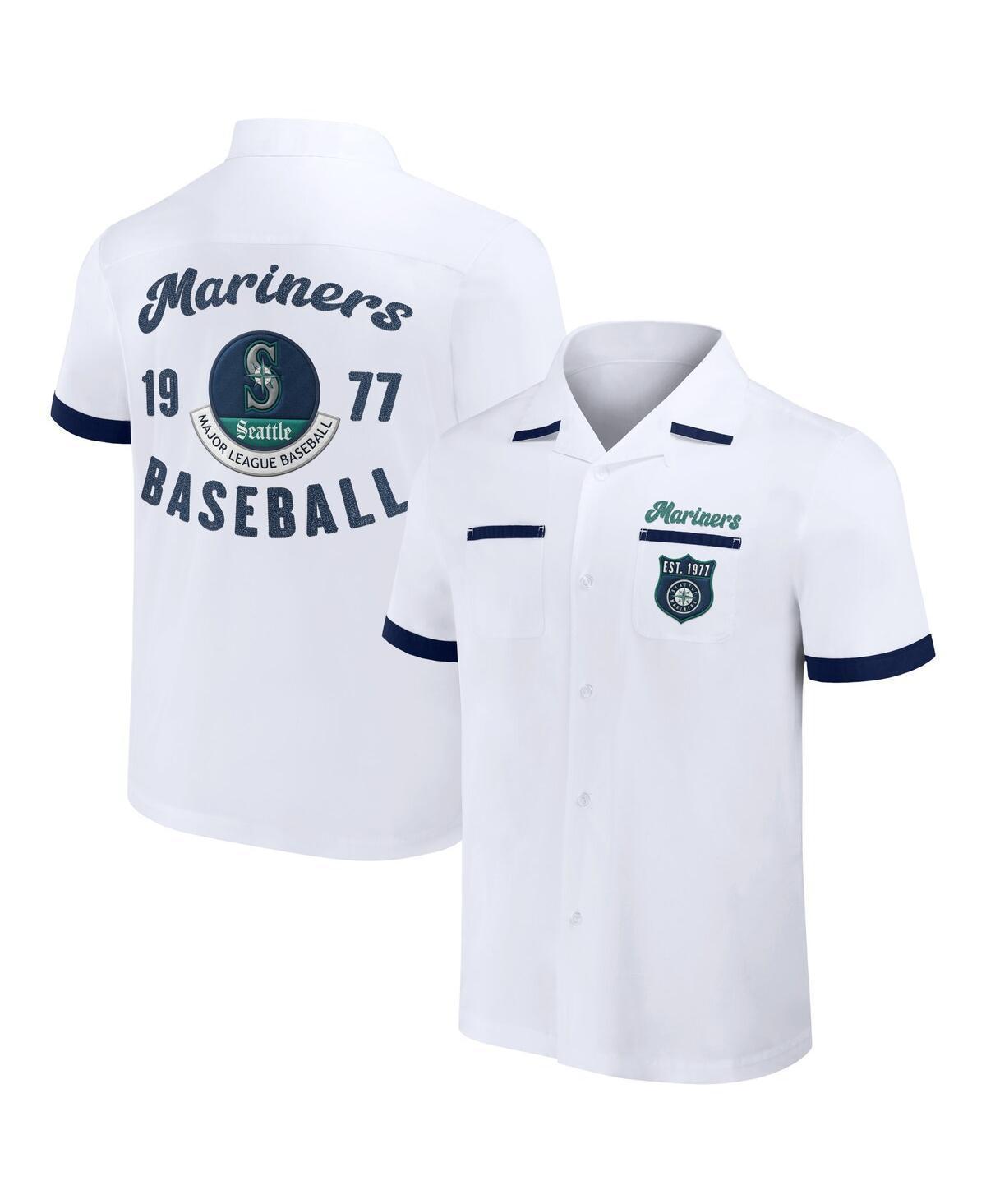 Men's Darius Rucker Collection by Fanatics  White Seattle Mariners Bowling Button-Up Shirt, Size: Large Product Image