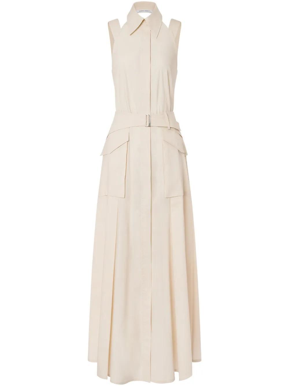 ALBERTA FERRETTI Belted Maxi Dress In Neutrals Product Image
