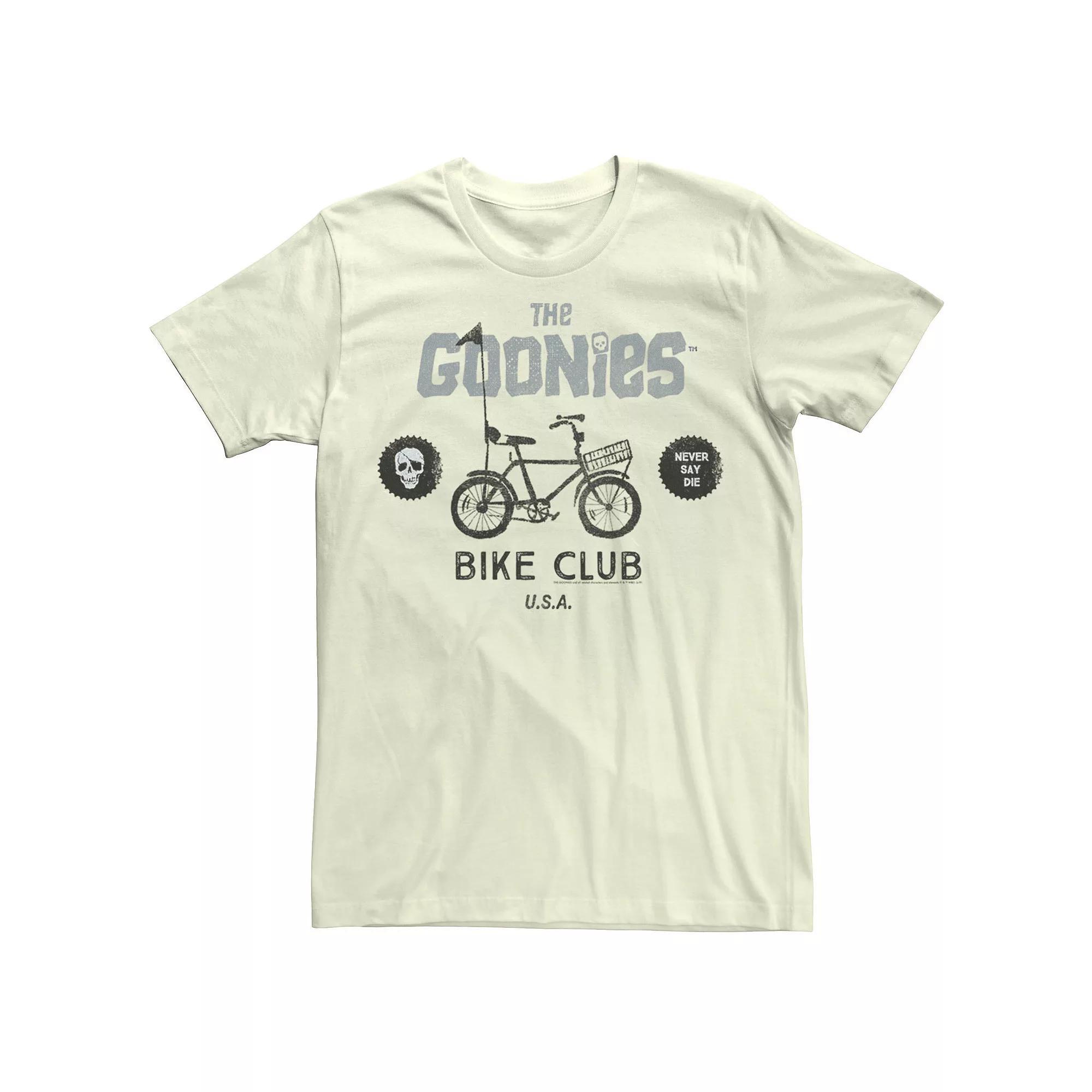Men's The Goonies Bike Club Never Say Die Text Tee, Size: 3XL, Natural Product Image