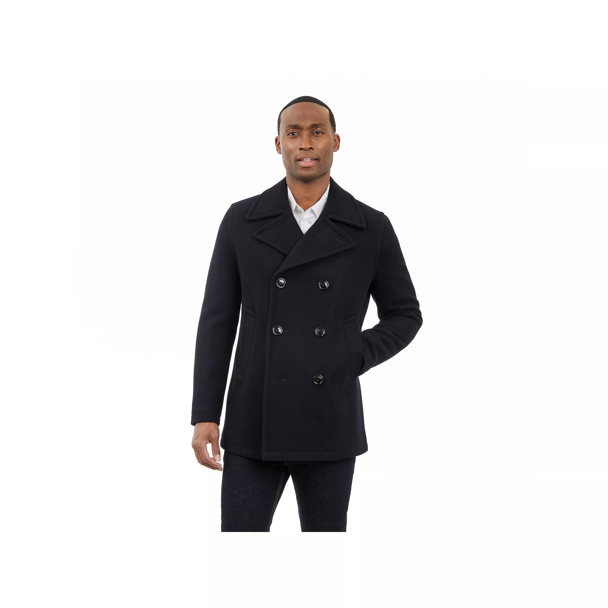 Men's London Fog Classic Wool Blend Peacoat, Size: XXL, Black Product Image