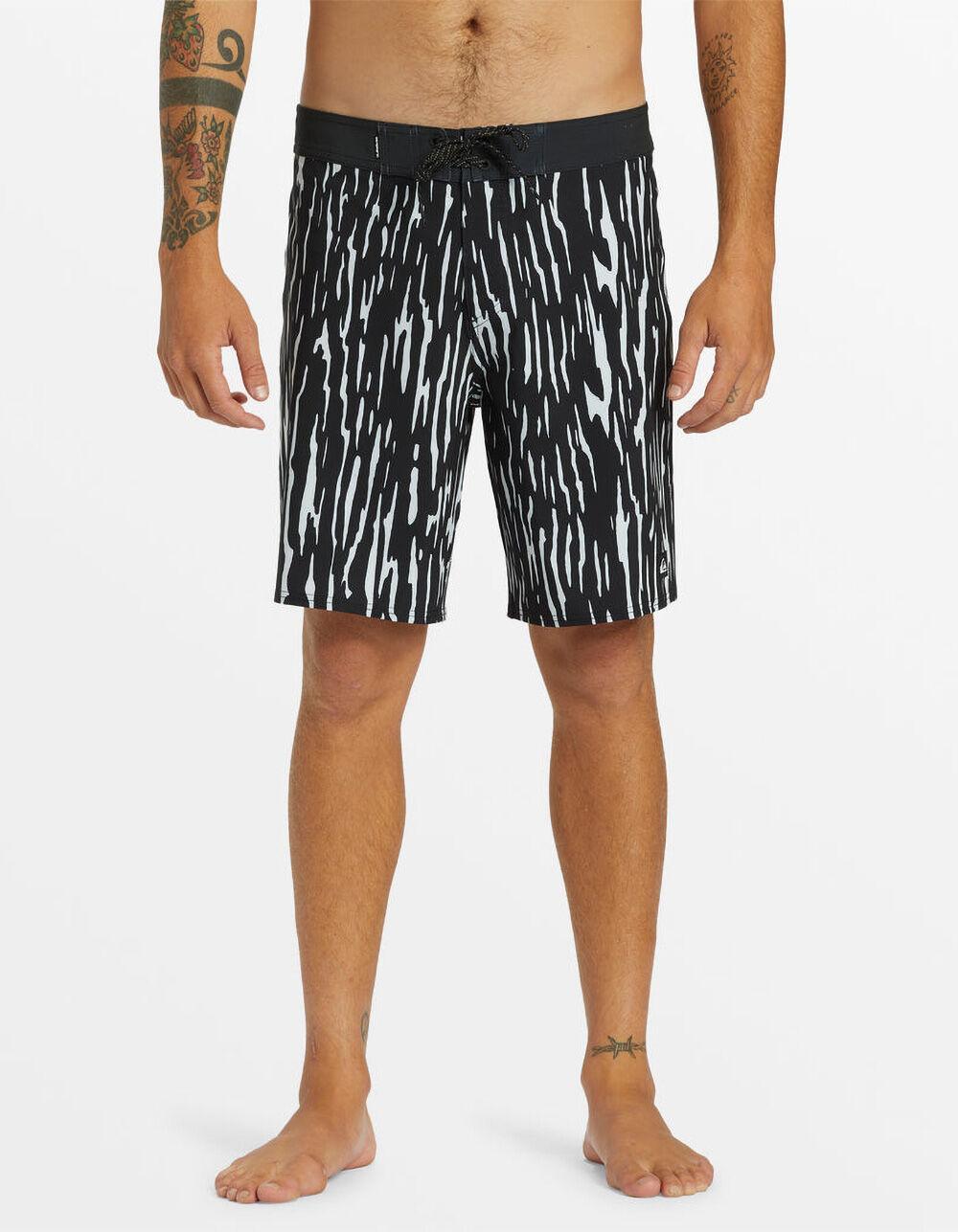 QUIKSILVER Surfsilk Straight Leg Mens 19" Boardshorts - BLK/WHT Product Image