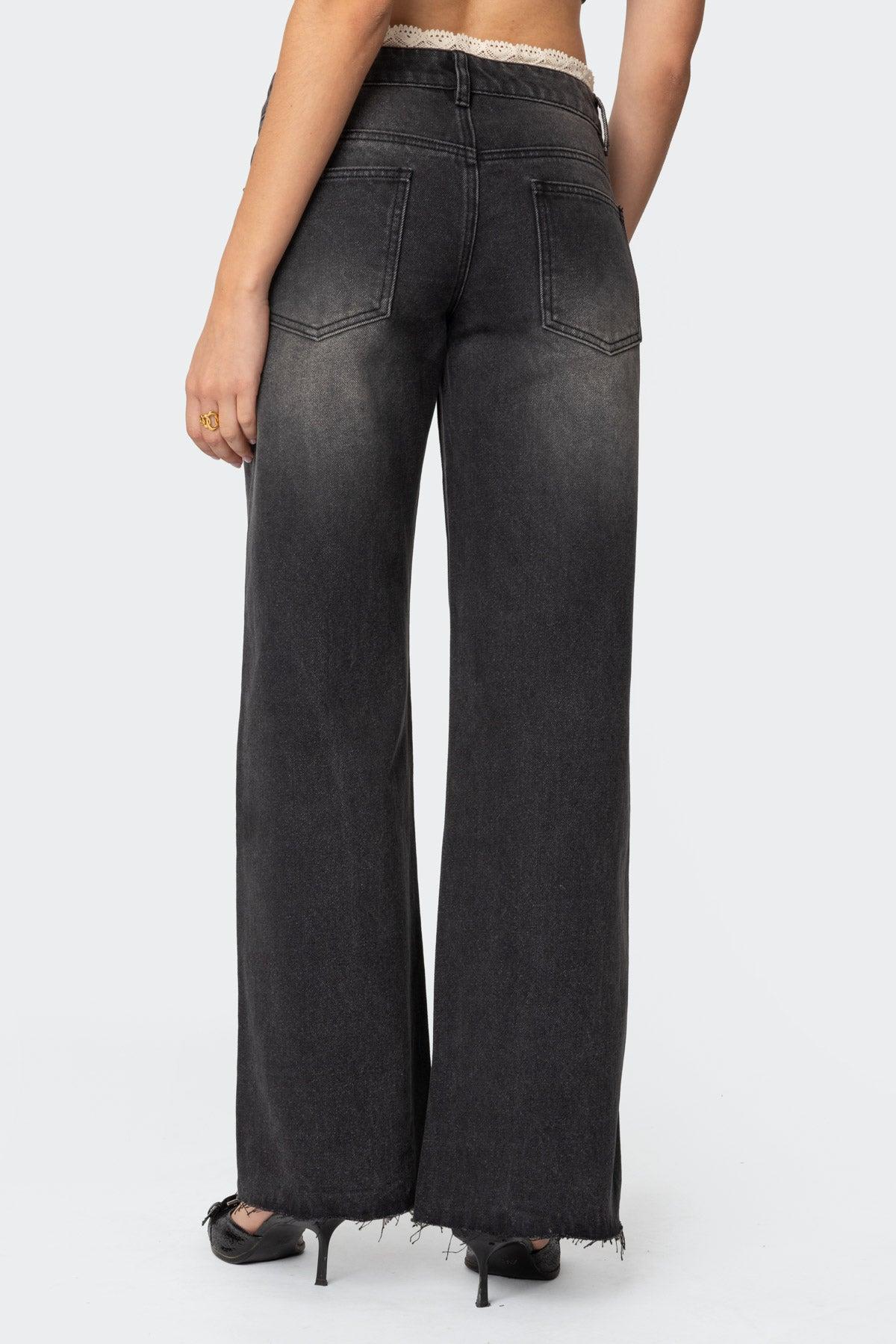 Karlie Lace Trim Jeans Product Image