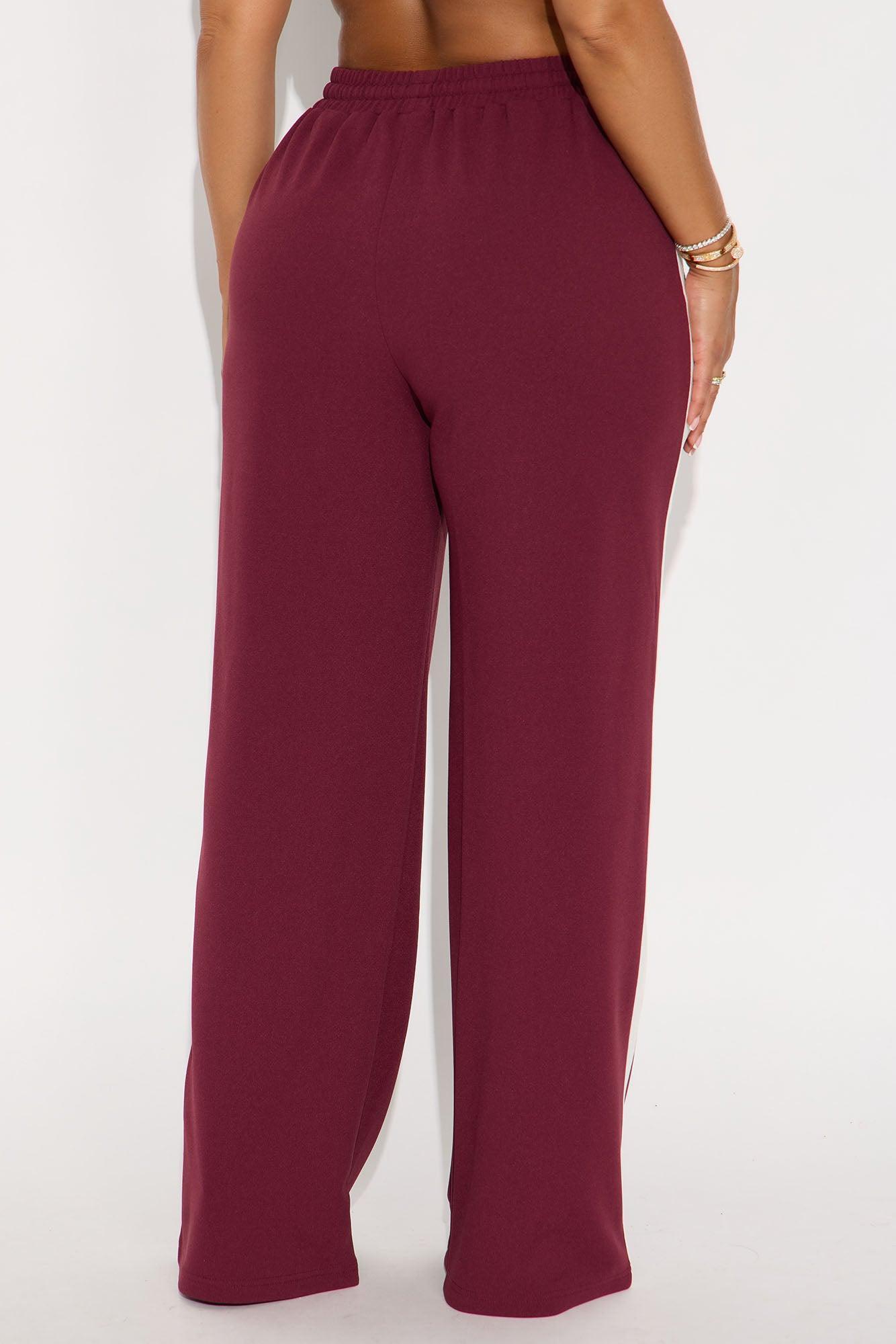 Point Of View Track Trouser Pant - Burgundy/combo Product Image