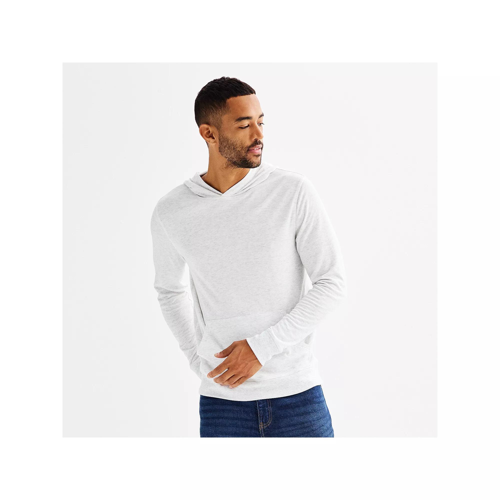 Men's Sonoma Goods For Life® Double-Knit Hoodie, Size: XXL, Ice Grey Product Image