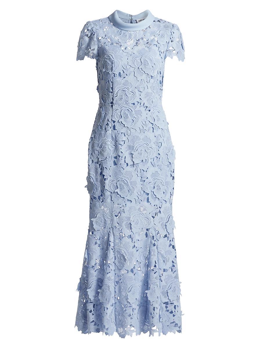 Womens Floral Lace Fit & Flare Midi Dress Product Image