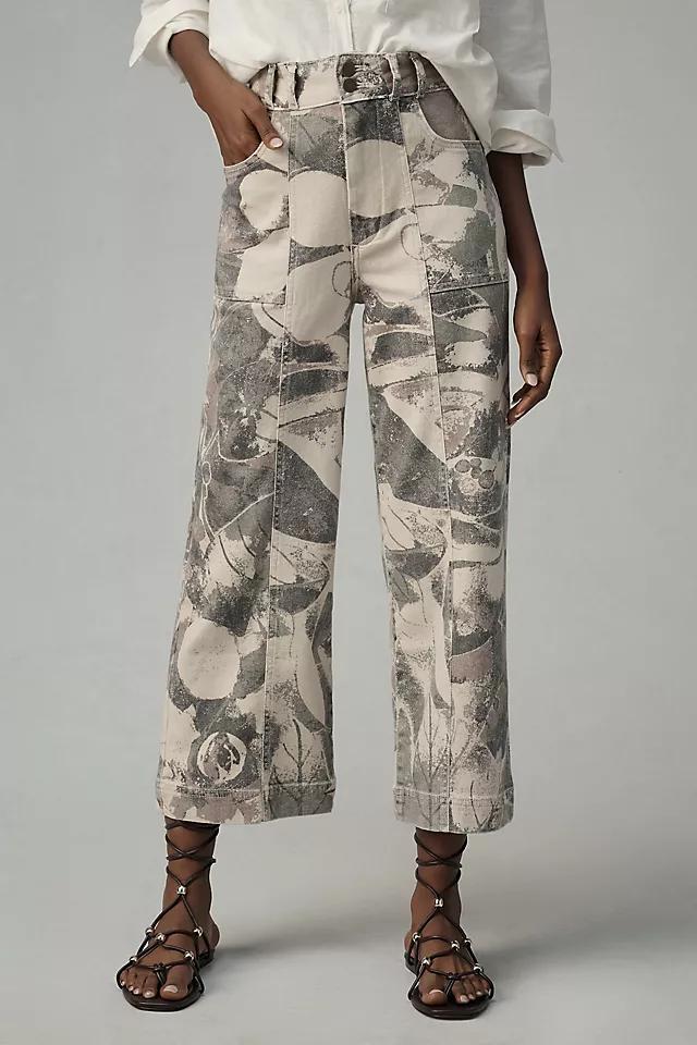 The Skipper Seamed High-Rise Crop Wide-Leg Pants by Pilcro: Camo Edition Product Image