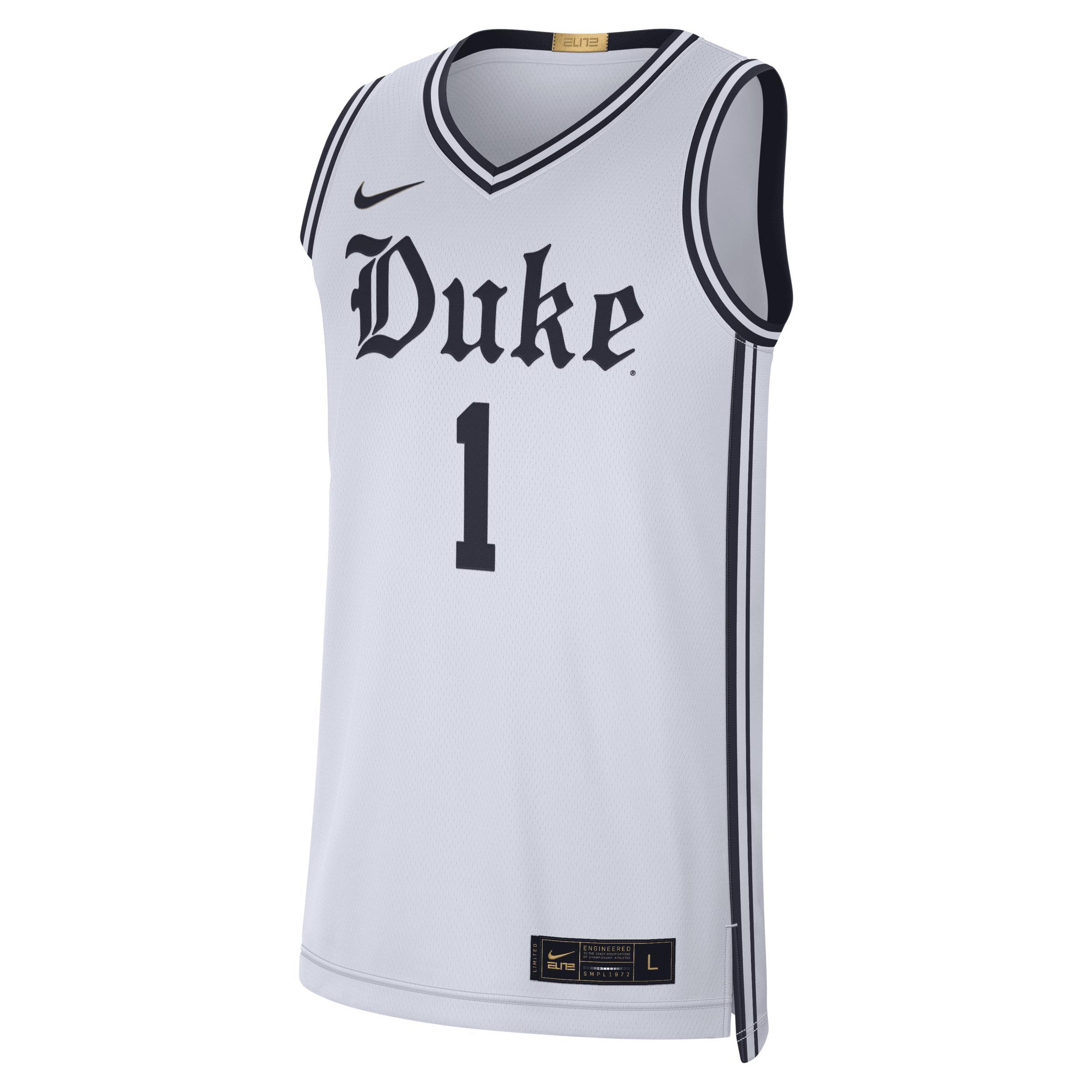 Men's Nike #1 White Duke Blue Devils Limited Authentic Jersey, Size: Medium Product Image